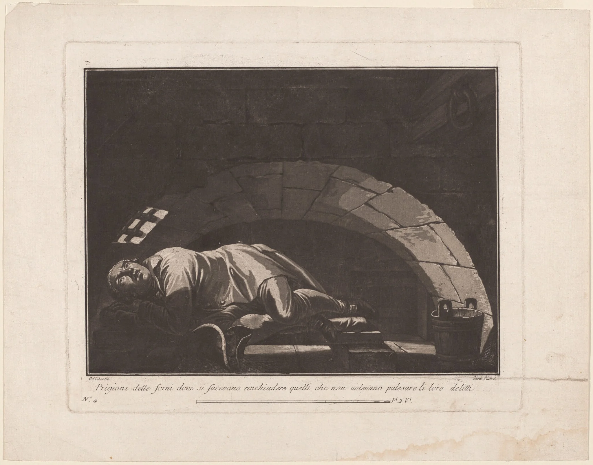 The "Ovens," for Those Who Wouldn't Admit Their Crimes, by Giovanni De Pian, ink, 1797