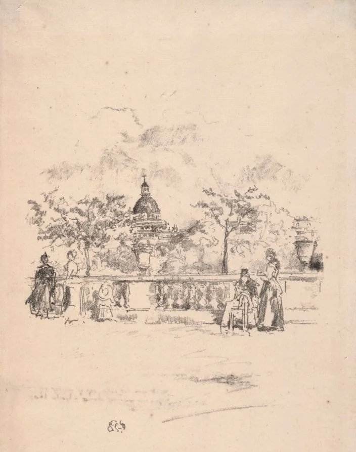 Pantheon from the Terrace of the Luxembourg Gardens, by James McNeill Whistler, 1893
