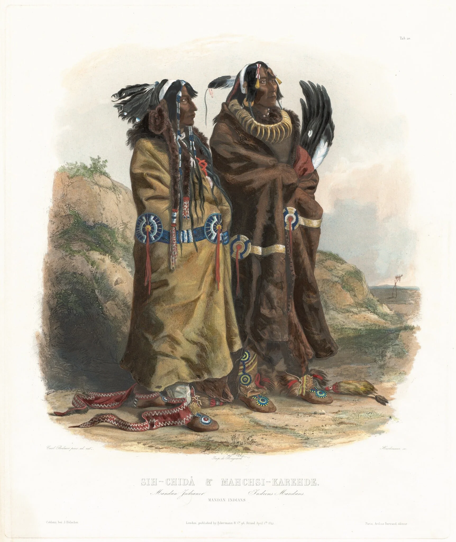 Sih-Chidä and Mahchsi-Karehde, by Johann Hürlimann, ink, 1841