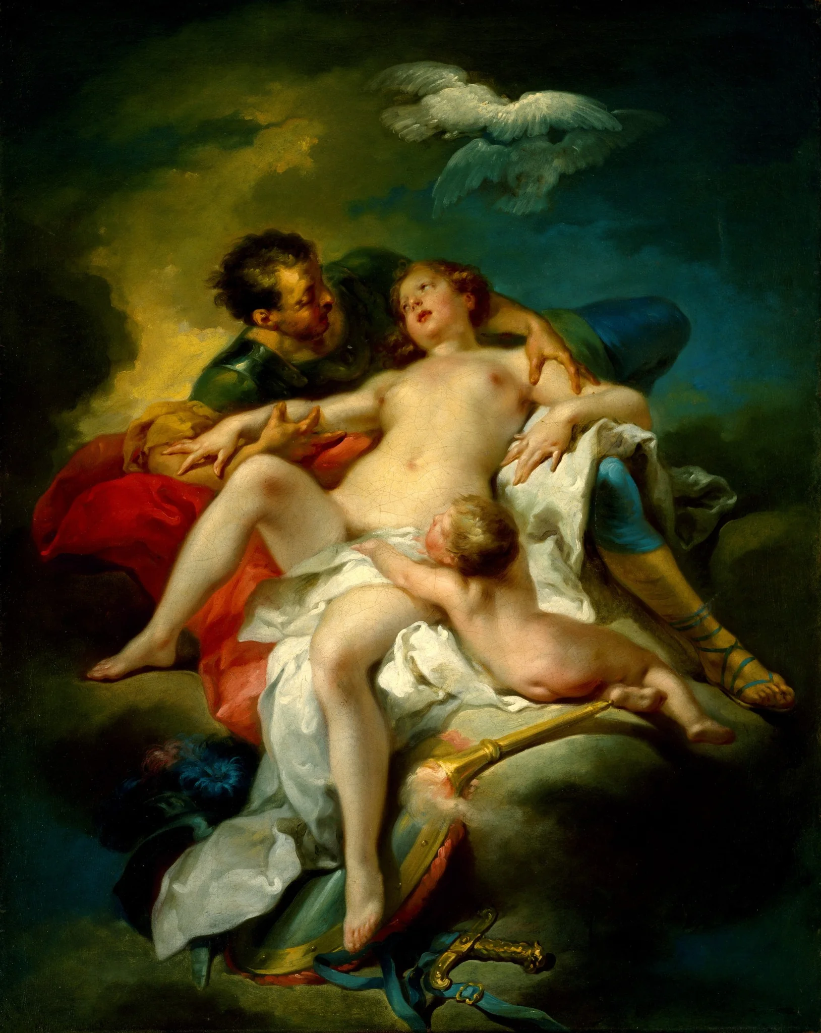 Mars and Venus, by Charles André van Loo, oil, 1745