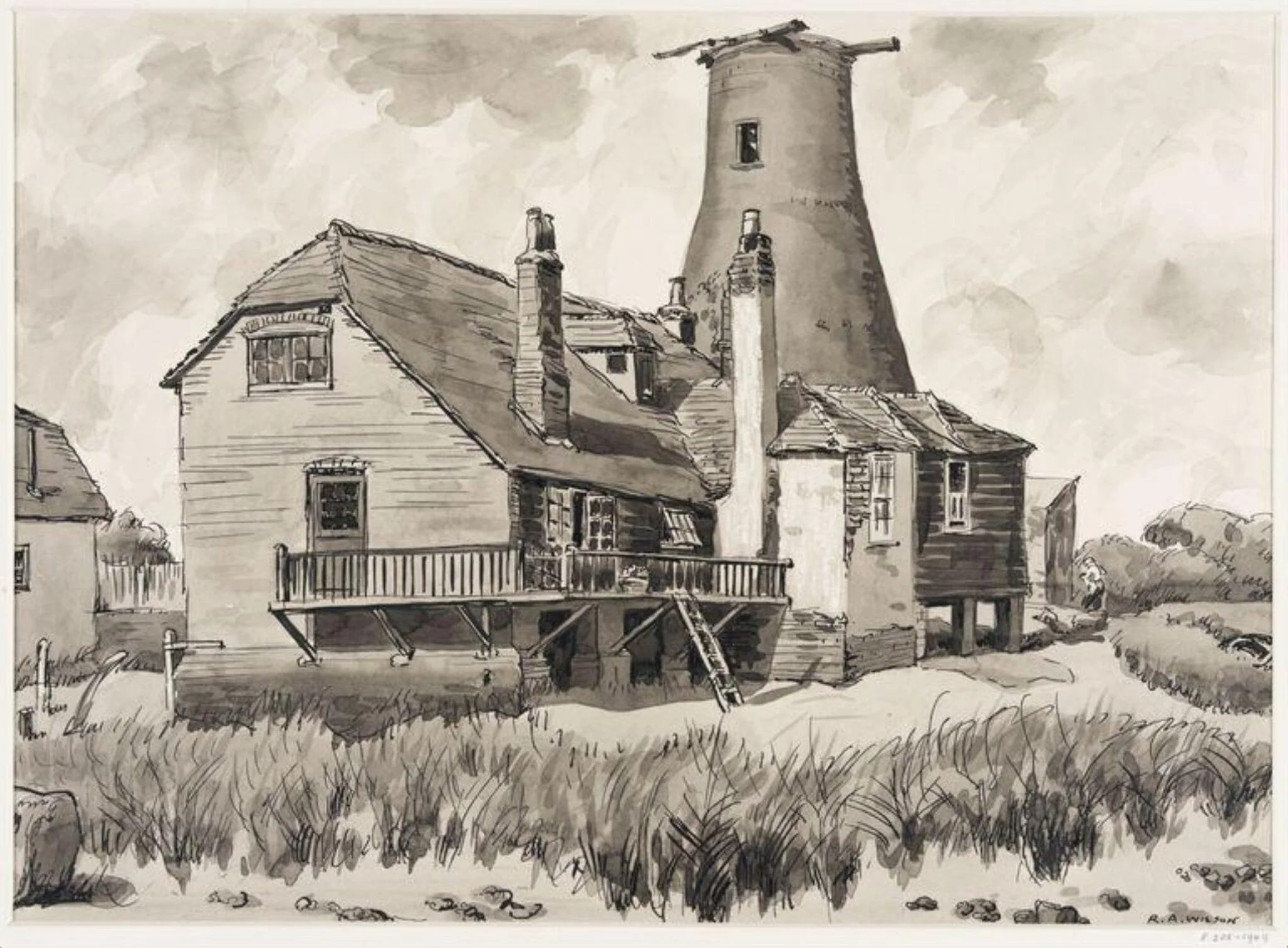 Langstone Mill, Hampshire, by Robert Arthur Wilson, 1933