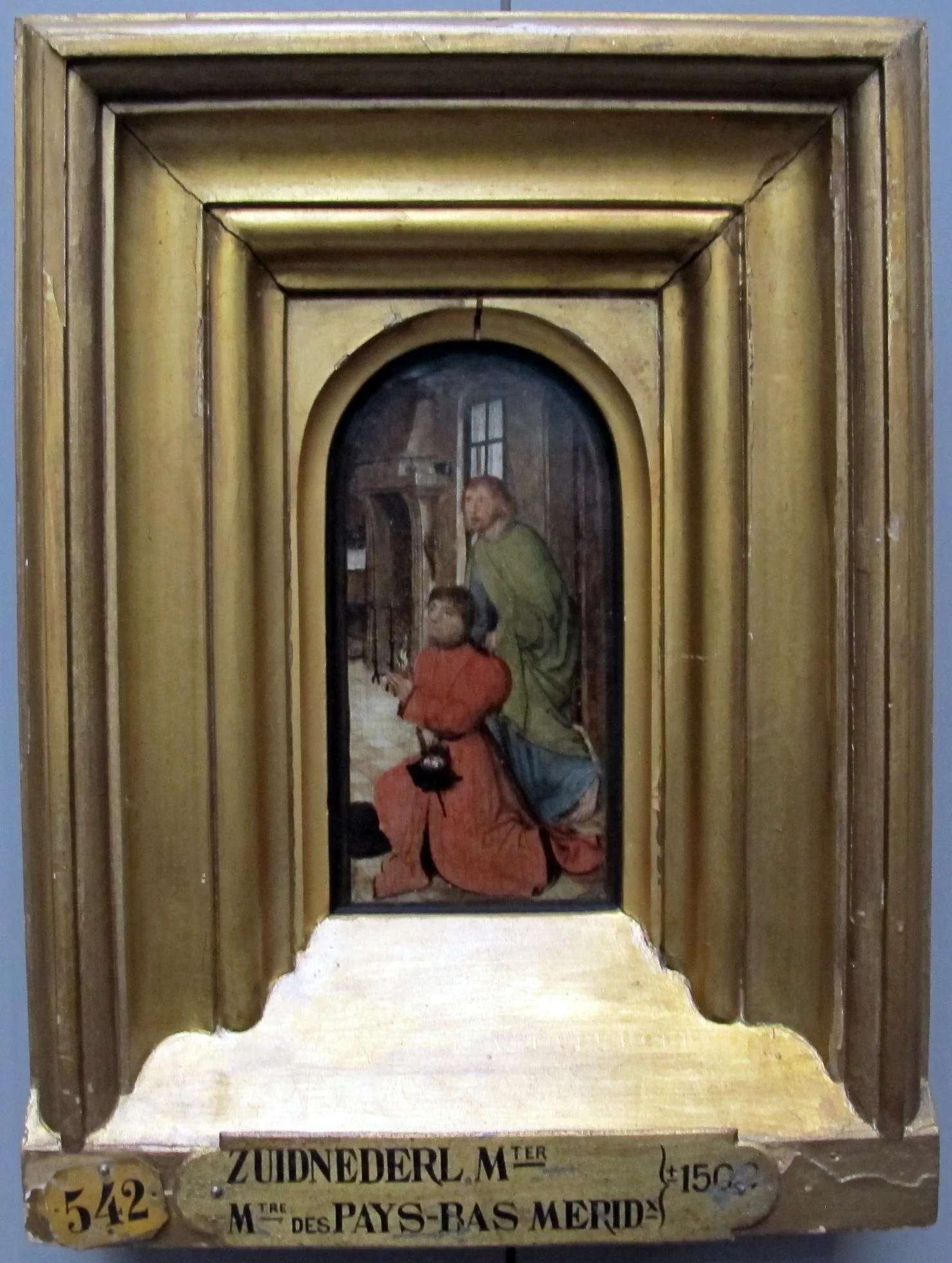ritratto di un committente con simone zelota, by Unknown, unspecified, 1450