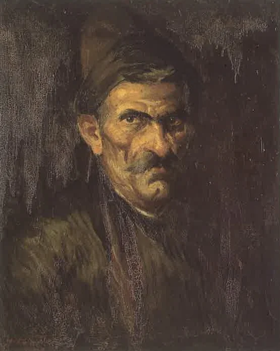 Three Paintings of a Muleteer (3), by Moustafa Farroukh, oil, 1939