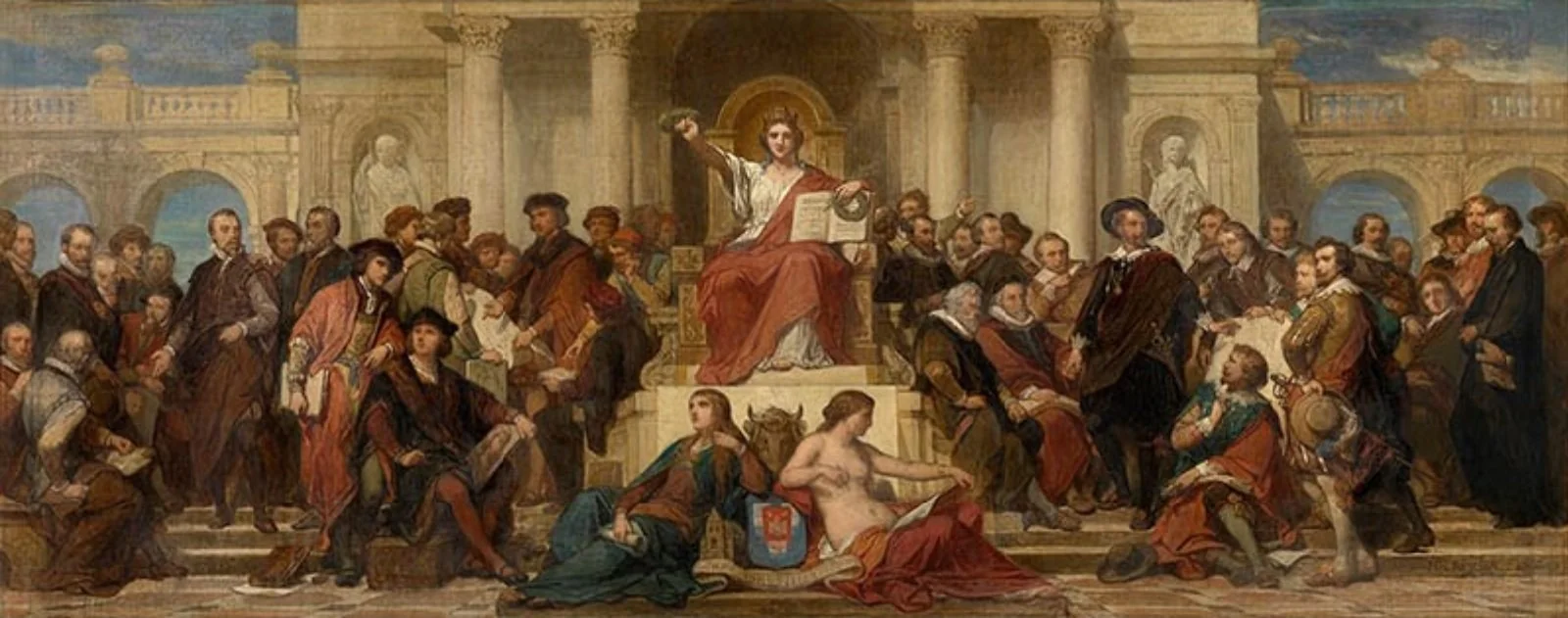 The city of Antwerp, the Gothic and the Renaissance, surrounded by artists