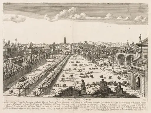 Foro Romano from "Prospectus Locurum Urbis Romae Insign[ium]"