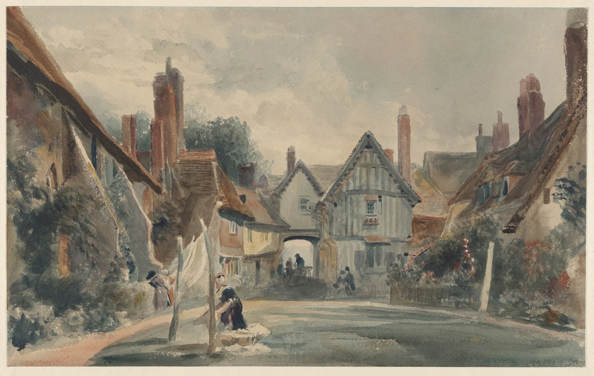 Saint John's Hospital, Canterbury, by Peter De Wint, watercolor, 1845