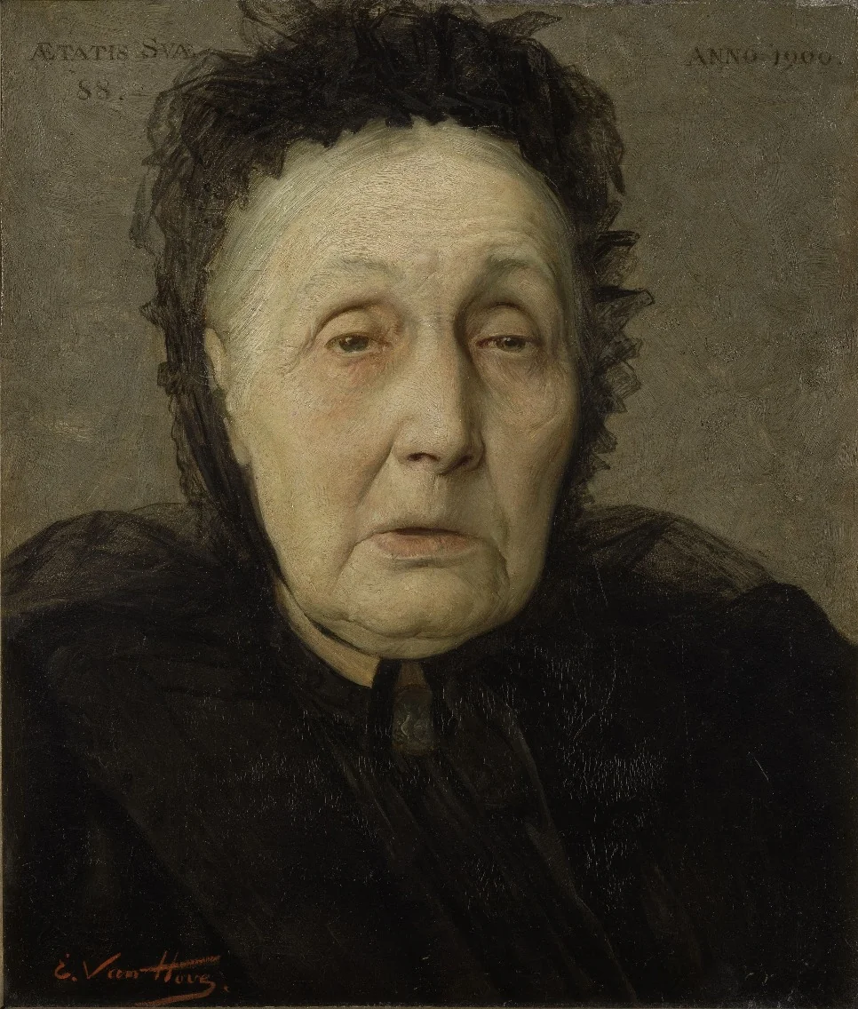 Portrait of Anna Maria Moulaert, by Edmond Van Hove, oil, 1900