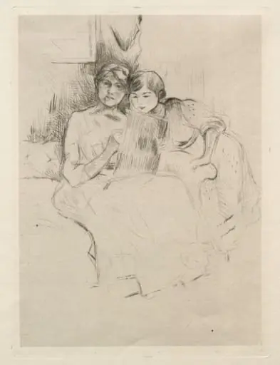 The Drawing Lesson (Berthe Morisot Drawing with Her Daughter)
