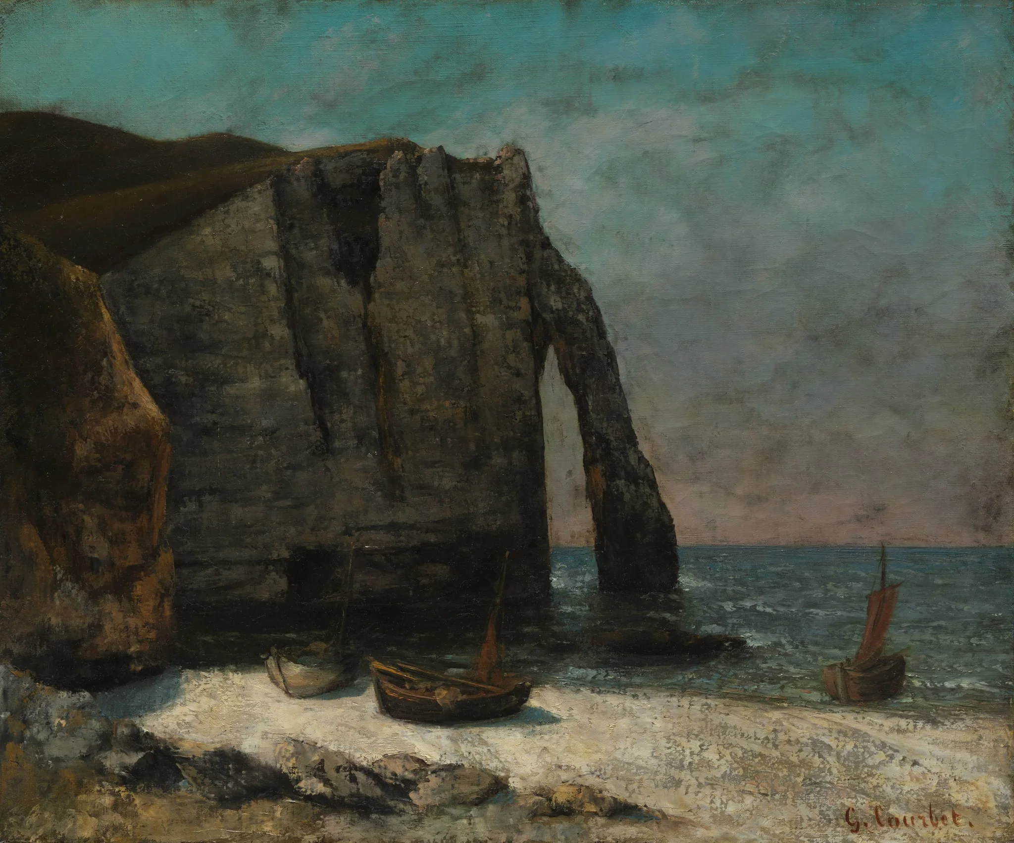 The Cliff at Étretat, by Gustave Courbet, unspecified, 1872