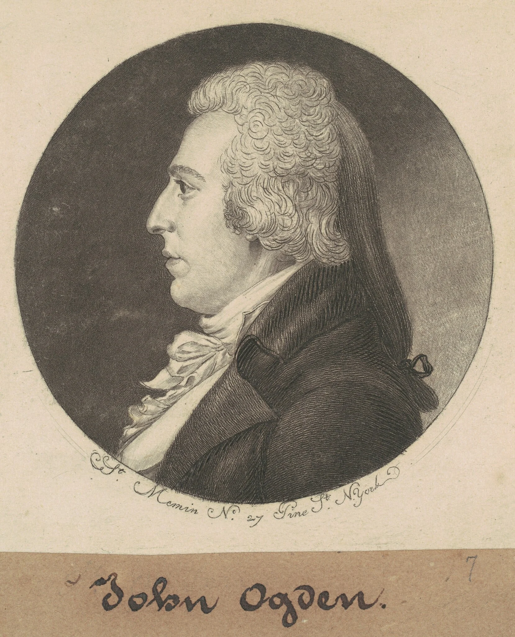 David A. Ogden, by Charles Balthazar Julien Févret de Saint-Mémin, ink, 1798