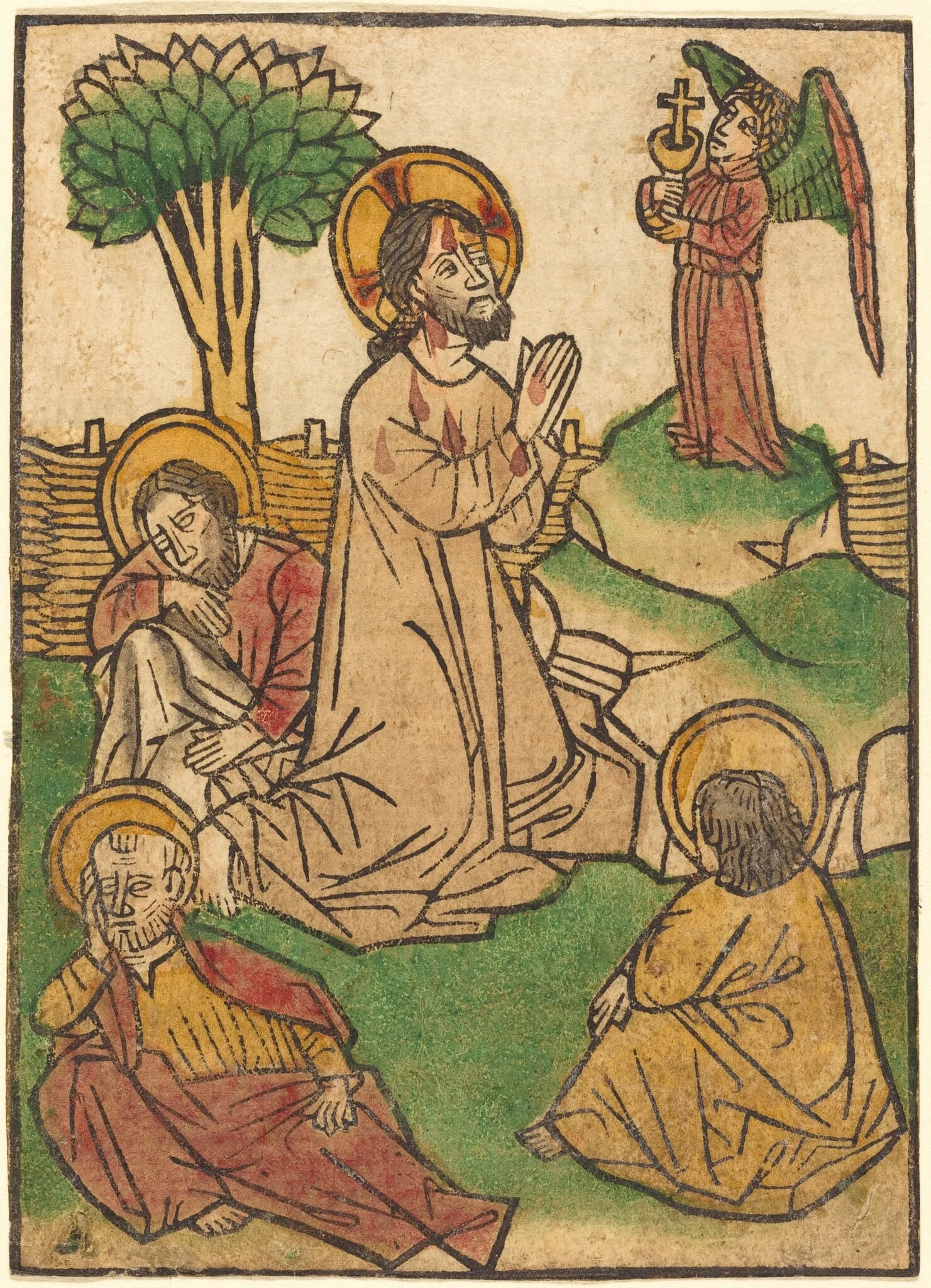 The Agony in the Garden, by Ludwig of Ulm, ink, 1450