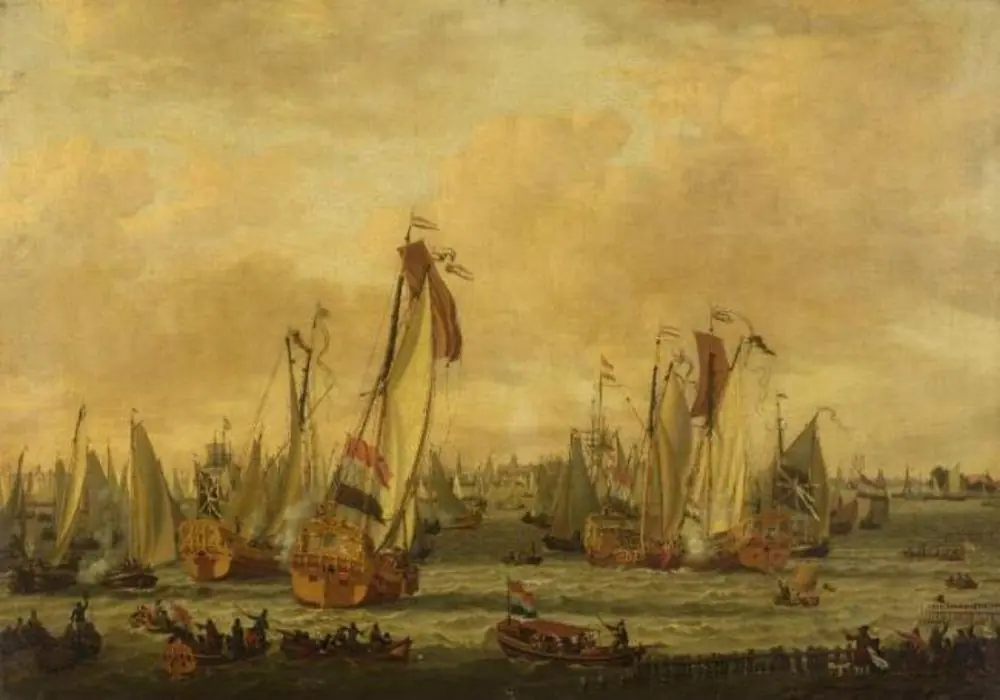 A marine sham-fight on the Y before Amsterdam