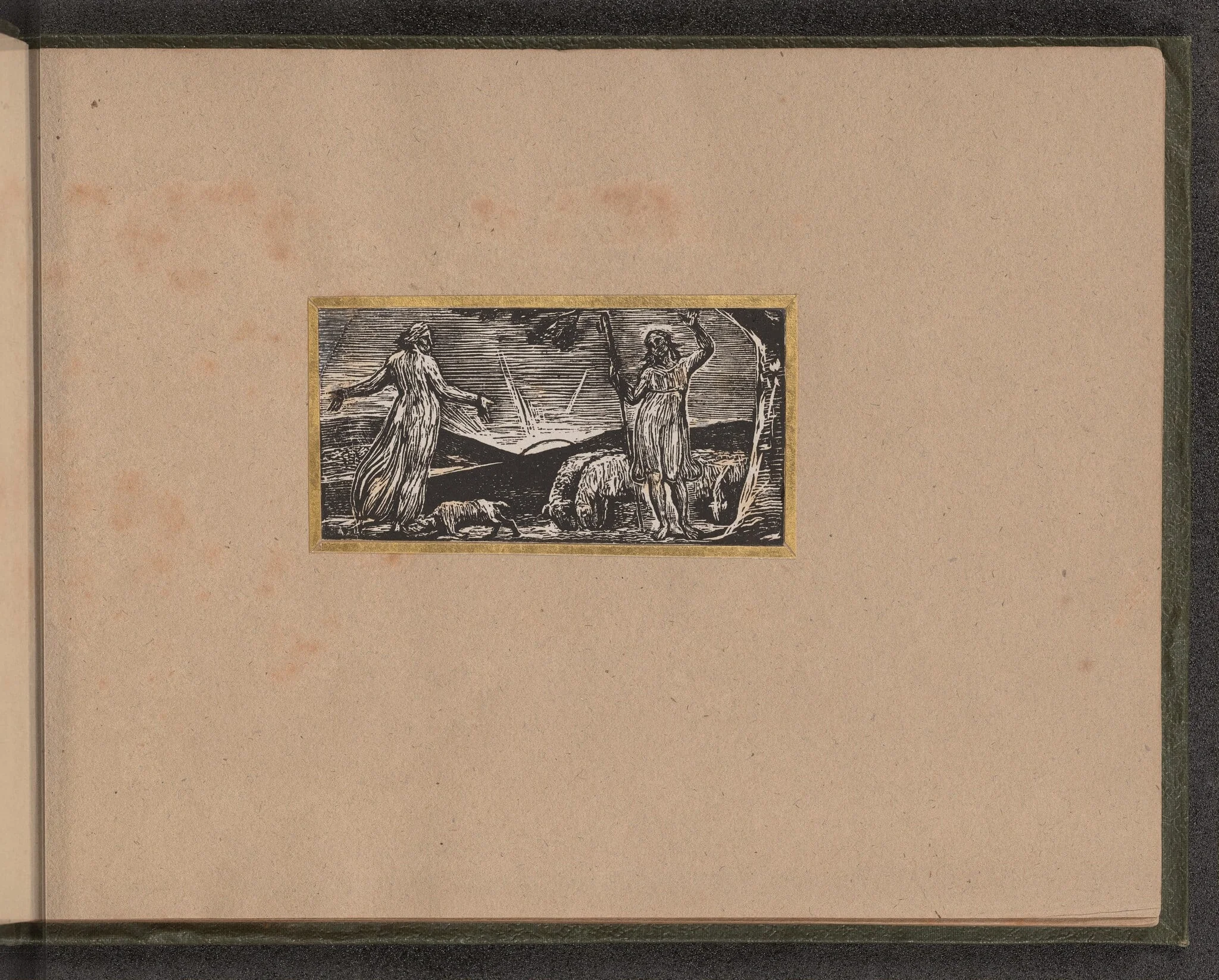 Thenot Remonstrates with Colinet, by William Blake, ink, 1821