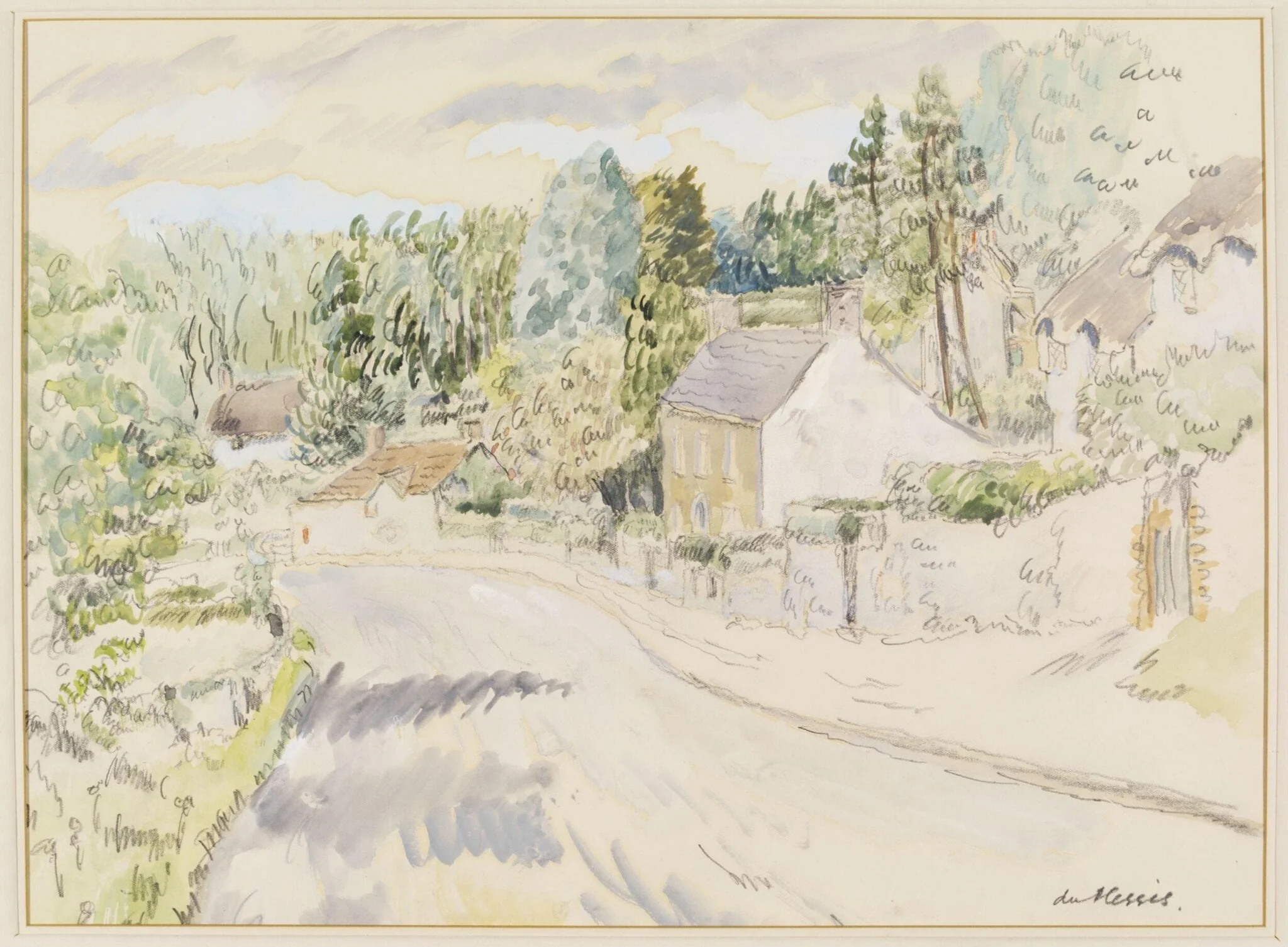 St.Fagans, Glamorganshire, by H. E. Du Plessis, watercolor, 1940