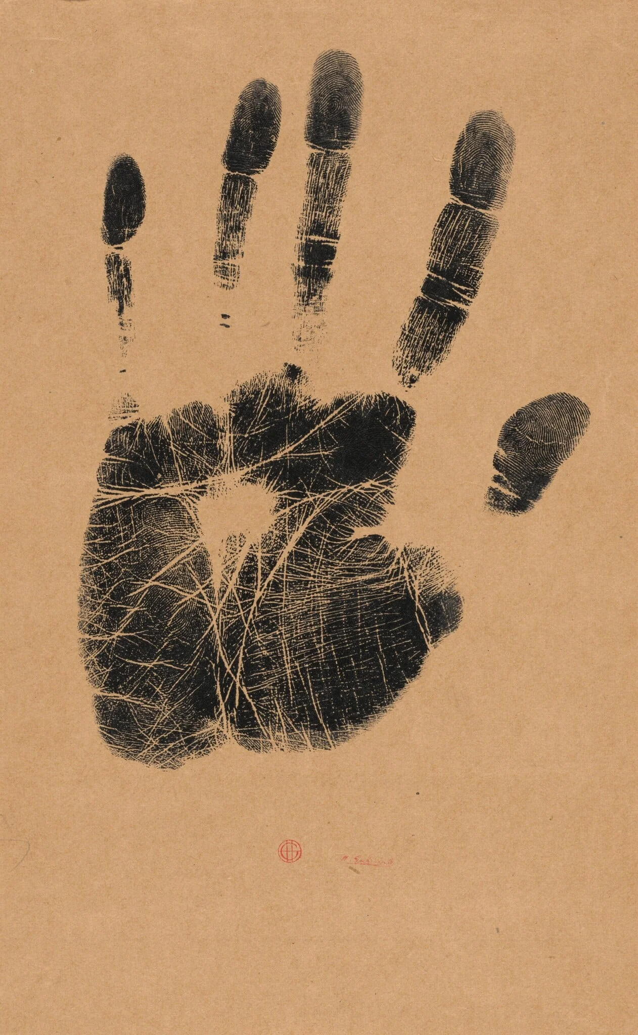 The Artist's Left Hand, by Henri-Charles Guérard, ink, 1894