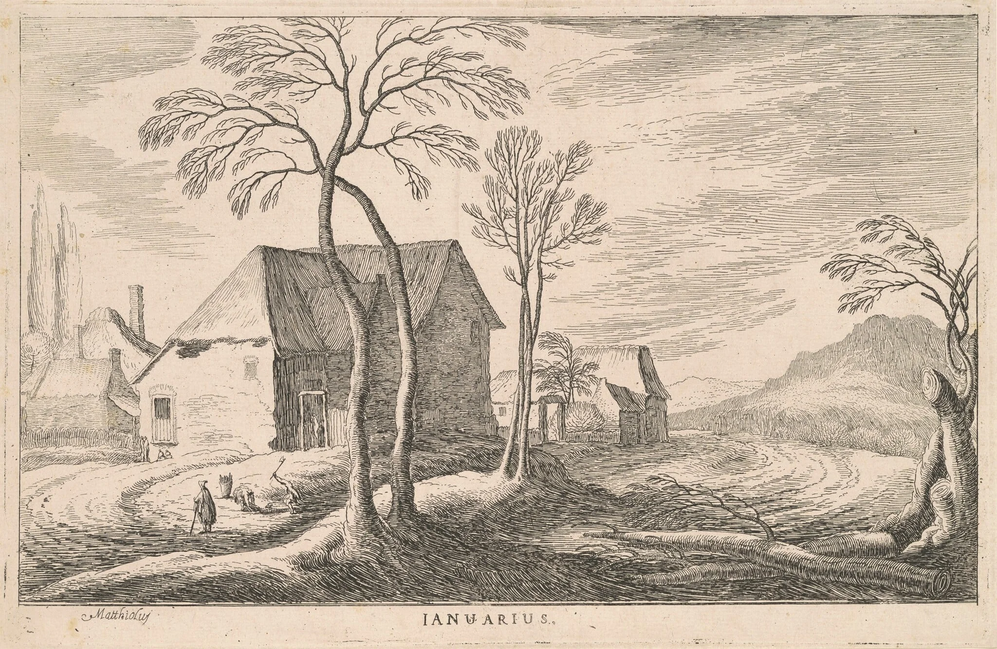 Januarius (January), by Ludovico Mattioli, ink, 1601