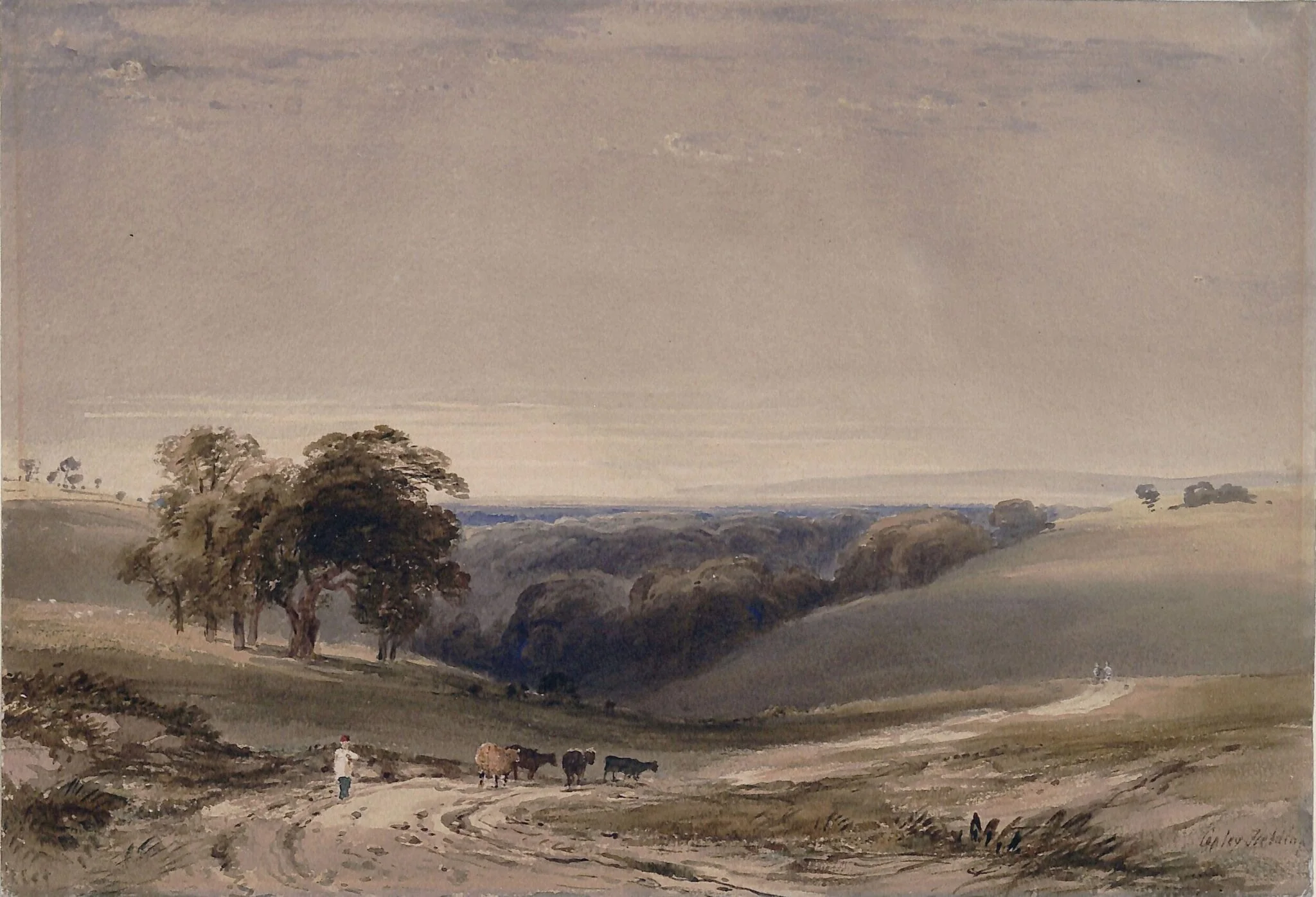 Ecclesbourne Glen, by Copley Fielding, watercolor, 1850
