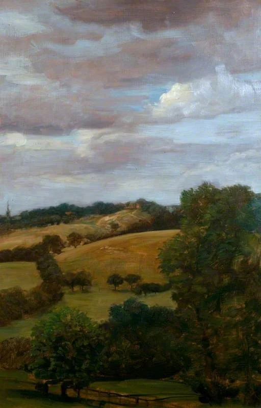 Hilly Landscape, by Alphonse Legros, oil, 1888