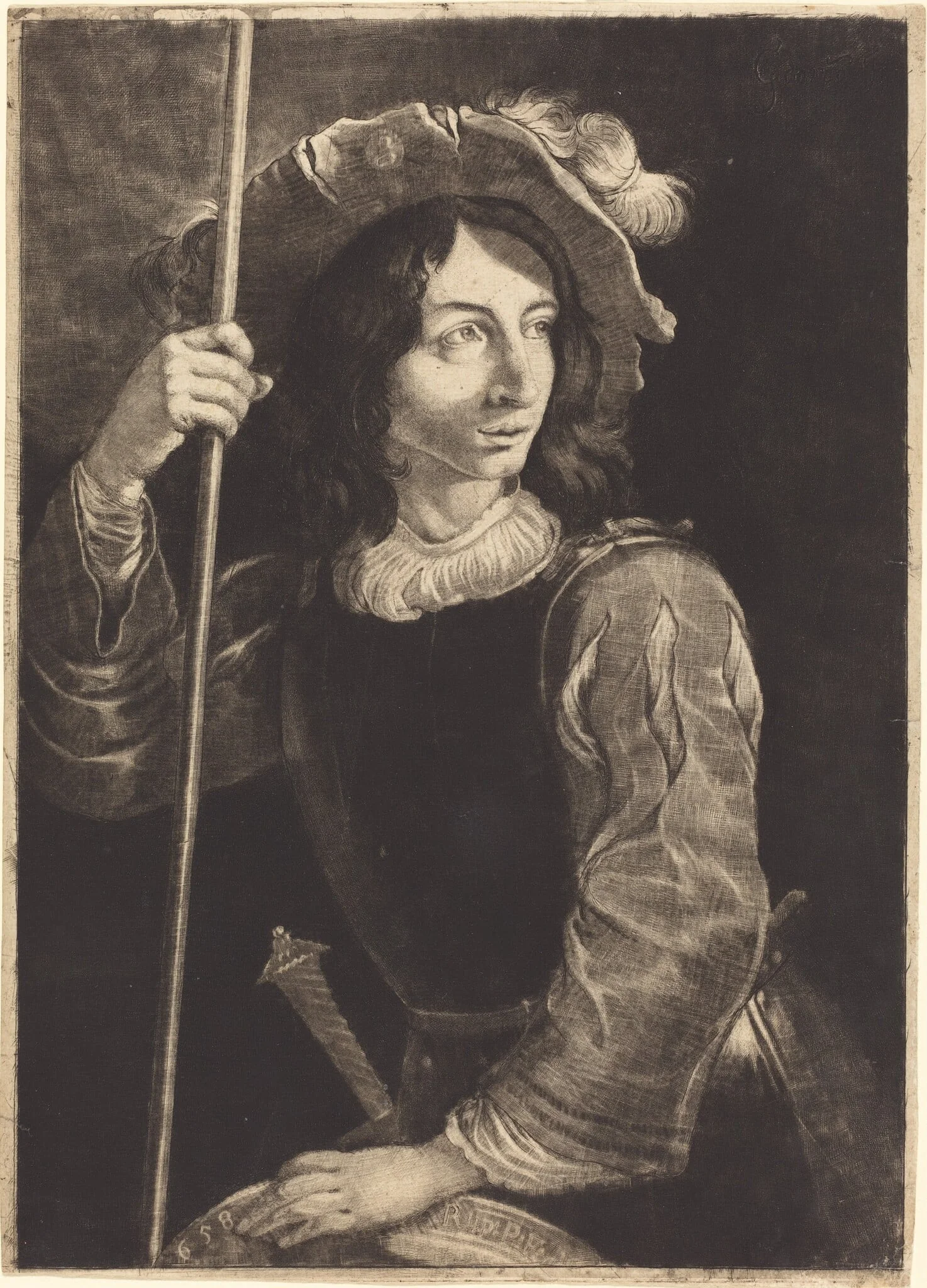 The Standard Bearer, by Prince Rupert of the Pfalz, ink, 1658