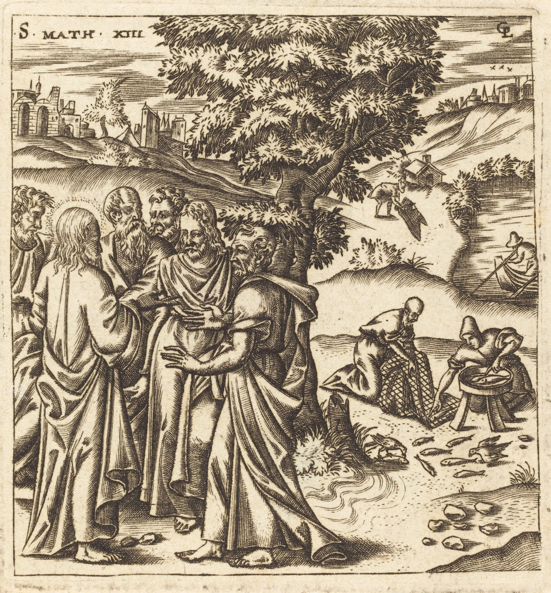 Christ Telling His Disciples of the Parable of the Dragnet, by Léonard Gaultier, ink, 1578