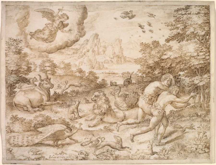 The Expulsion from Paradise, by Jan Wierix, 1606