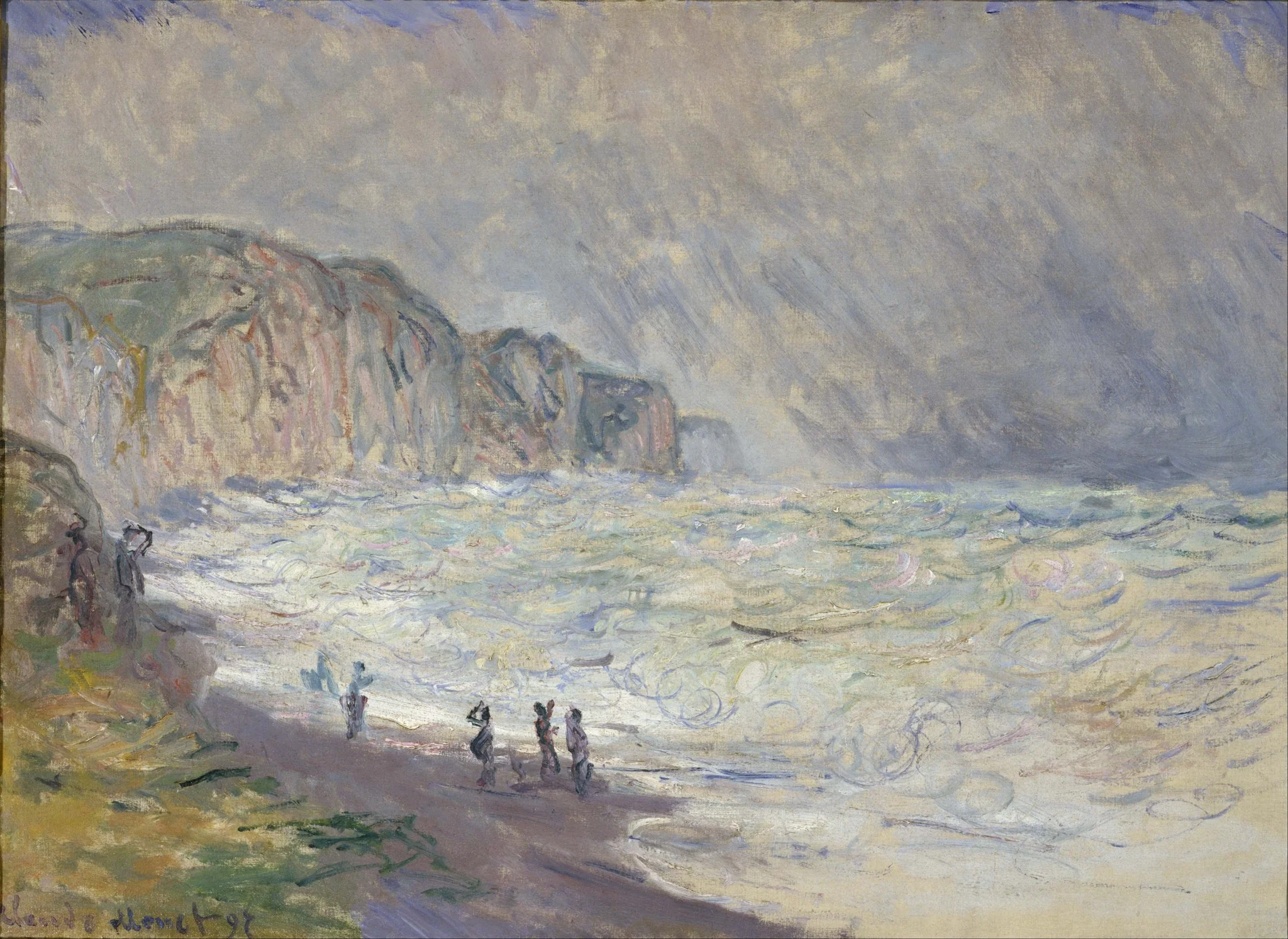 Heavy Sea at Pourville, by Claude Monet, oil, 1899