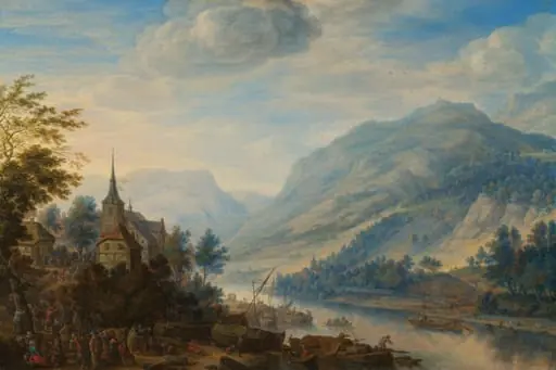 View of the Rhine near Rheineck Castle
