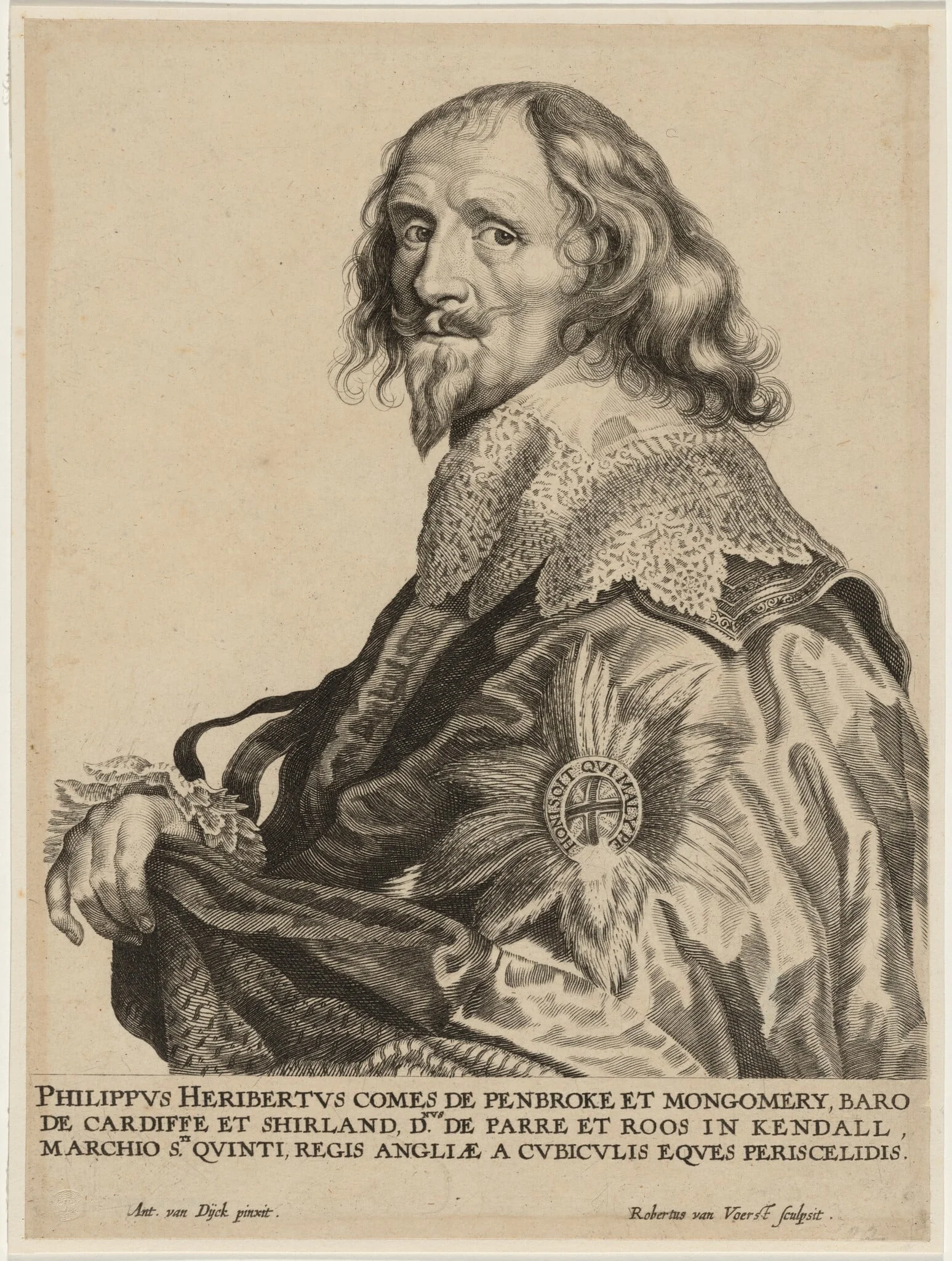 Philip Herbert, Fourth Earl of Pembroke, by Robert van Voerst, ink, 1616