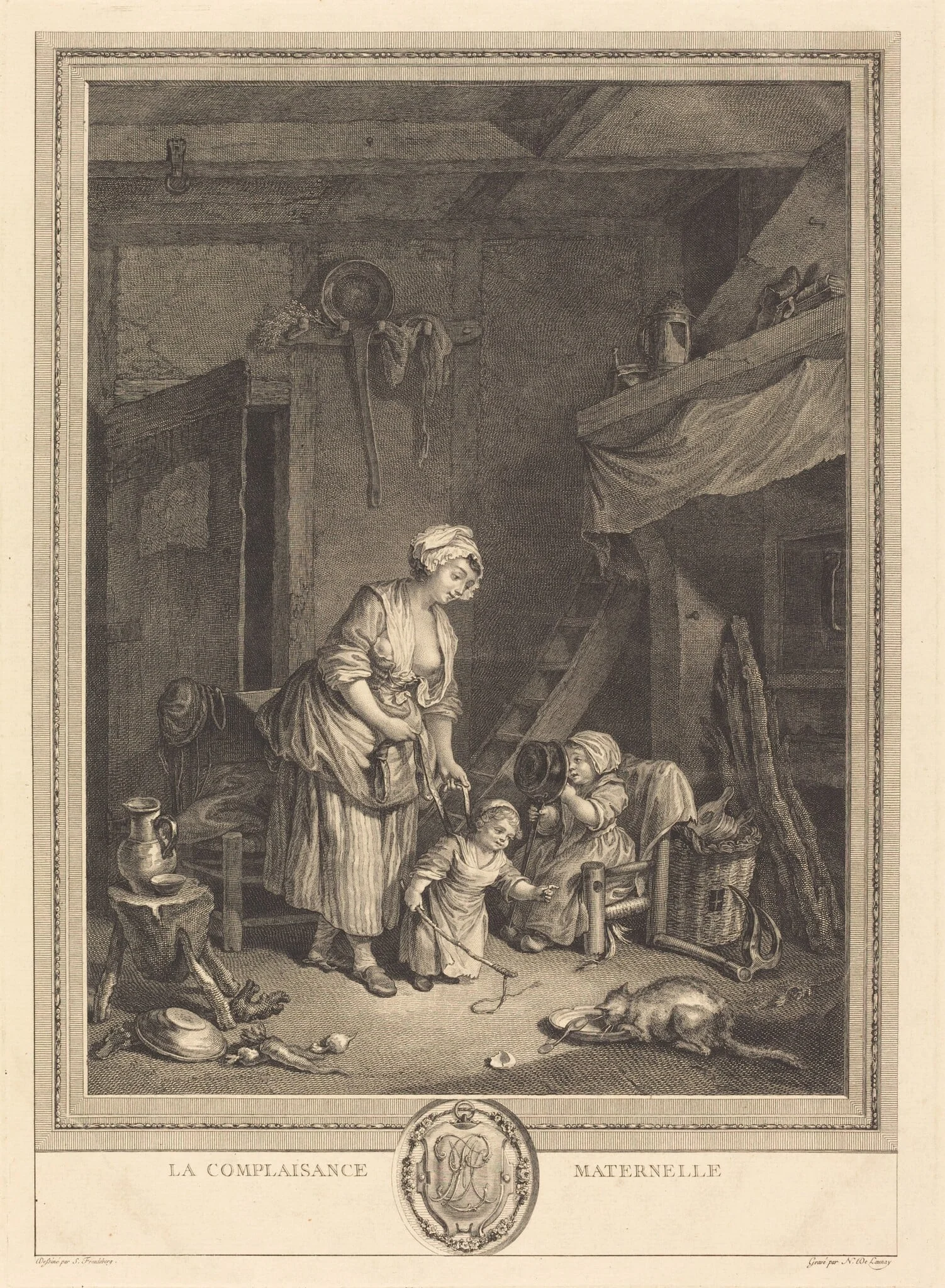 La Complaisance maternelle, by Nicolas Delaunay, ink, 1776