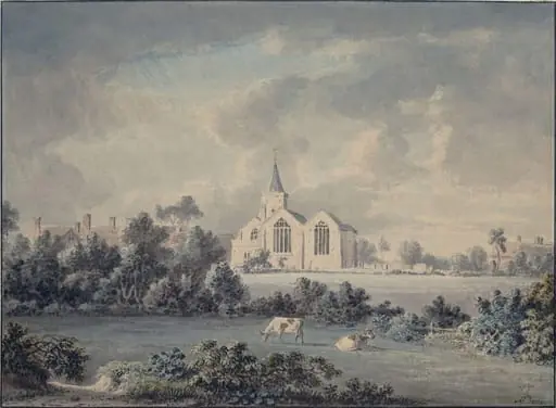 Landscape with church and houses