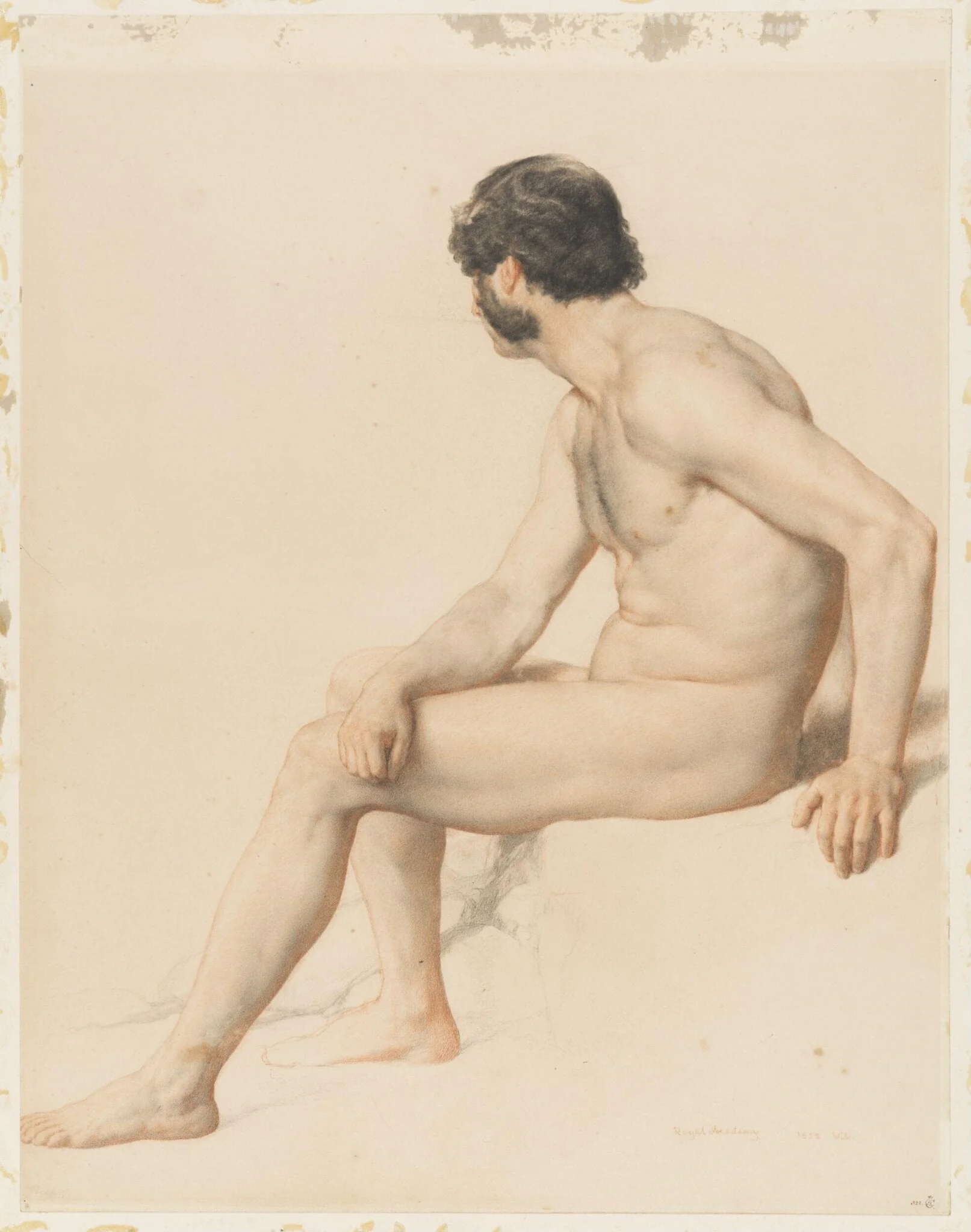 Seated Male Nude, by William Mulready, 1852