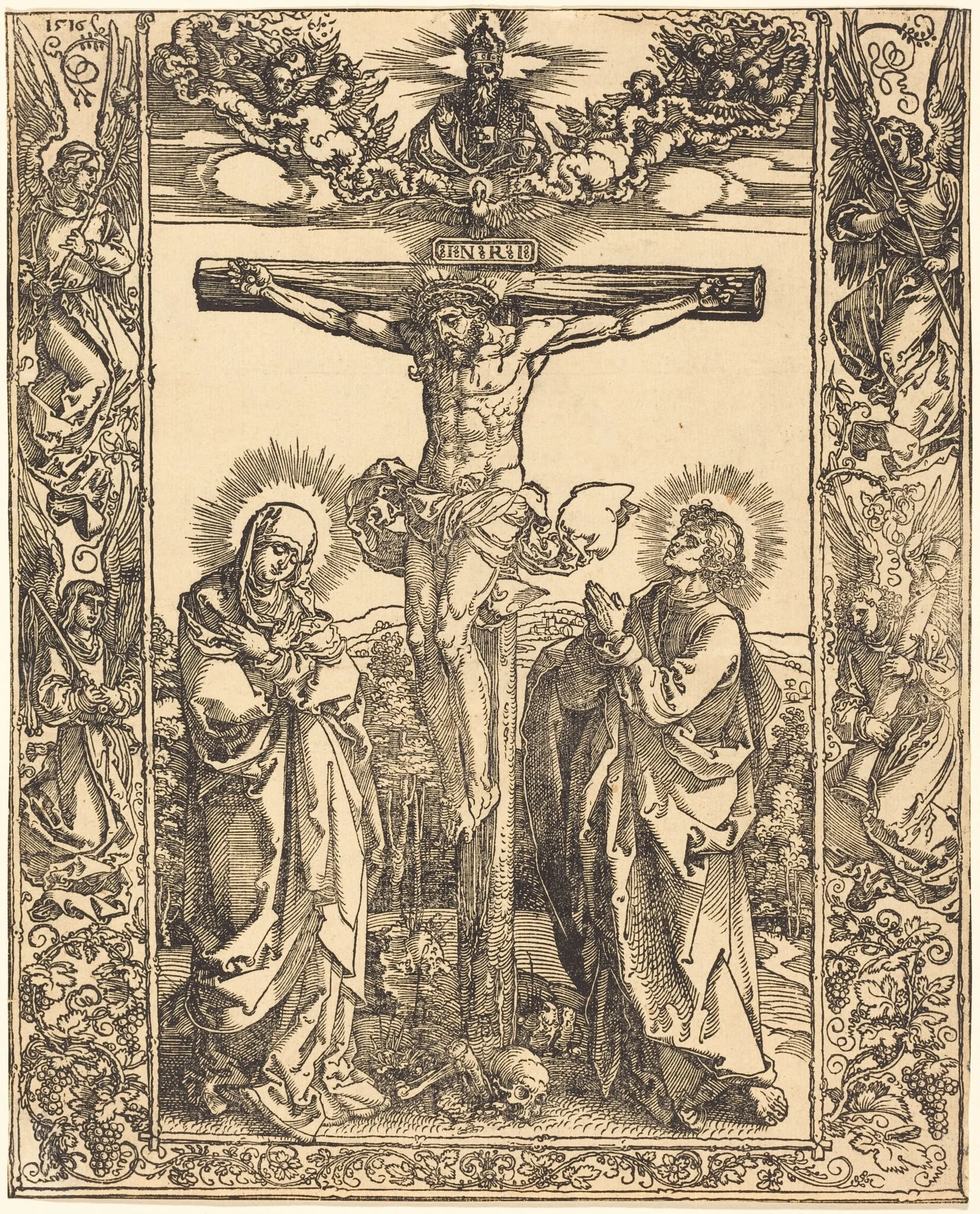 Christ on the Cross, by Albrecht Dürer, ink, 1516