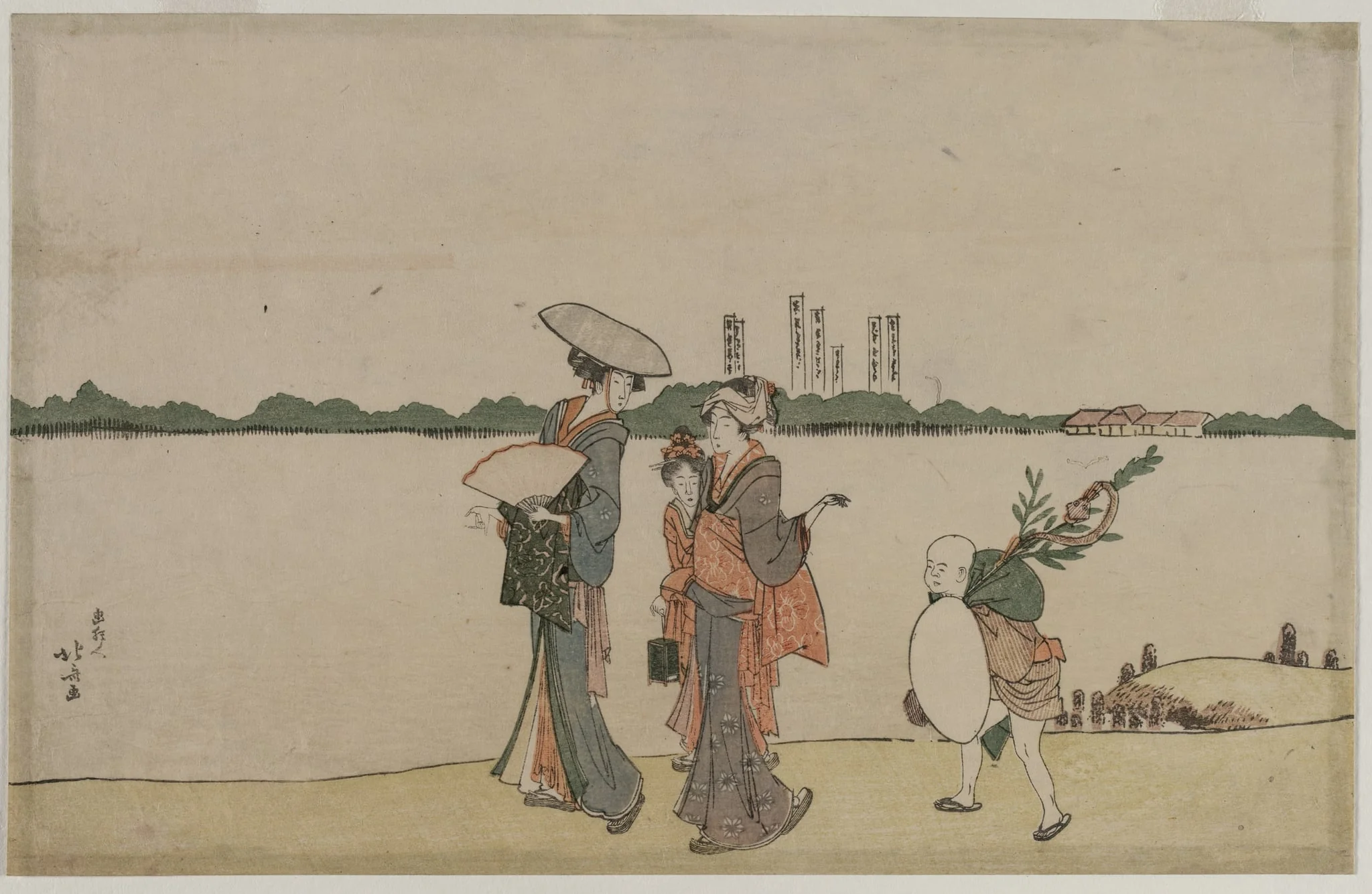 Women and Children Walking Along the Sumida River, by Katsushika Hokusai, 1804
