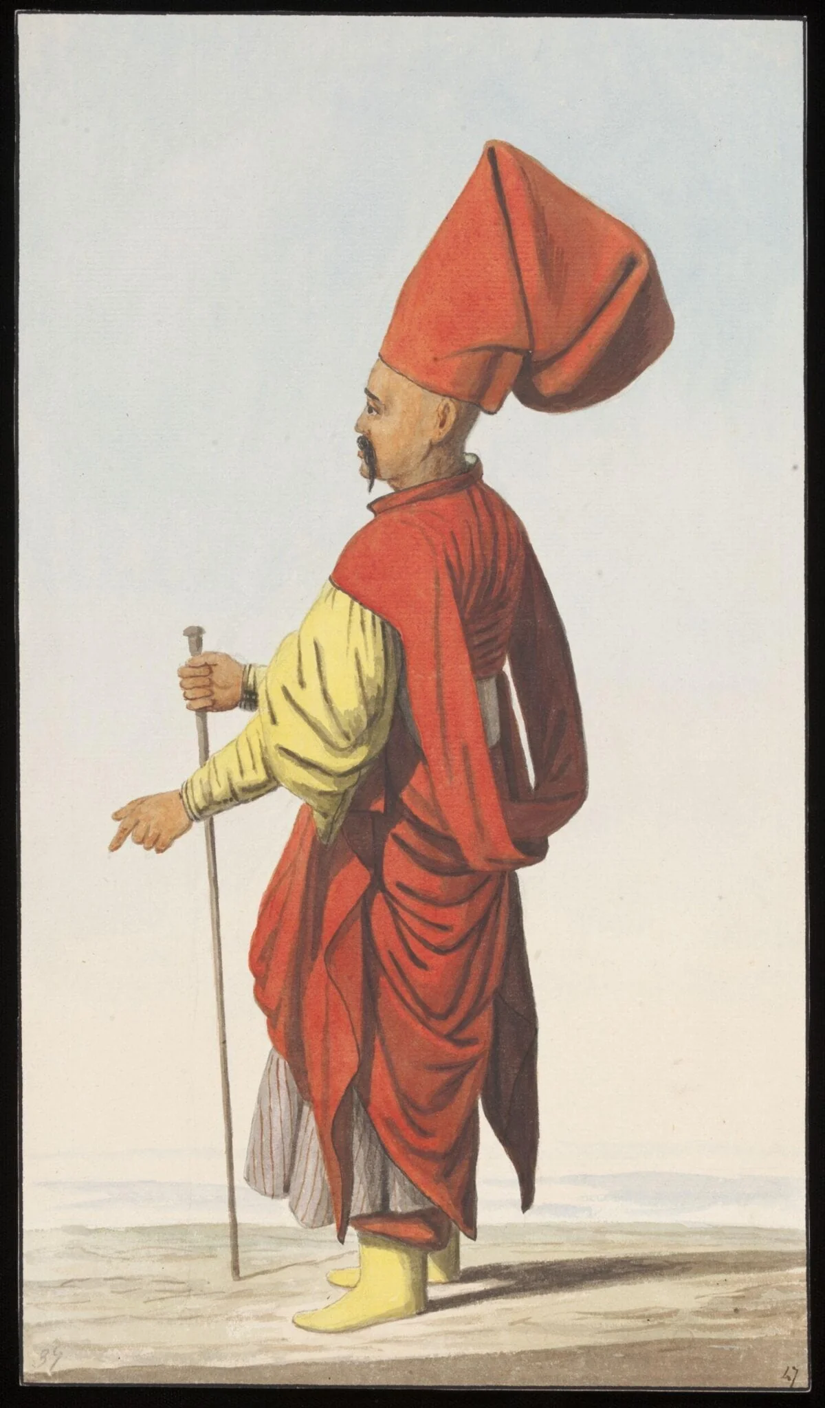 Rikaphasekisi, or stirrup-holder to the Sultan, by Anonymous Greek artist, watercolor, 1809