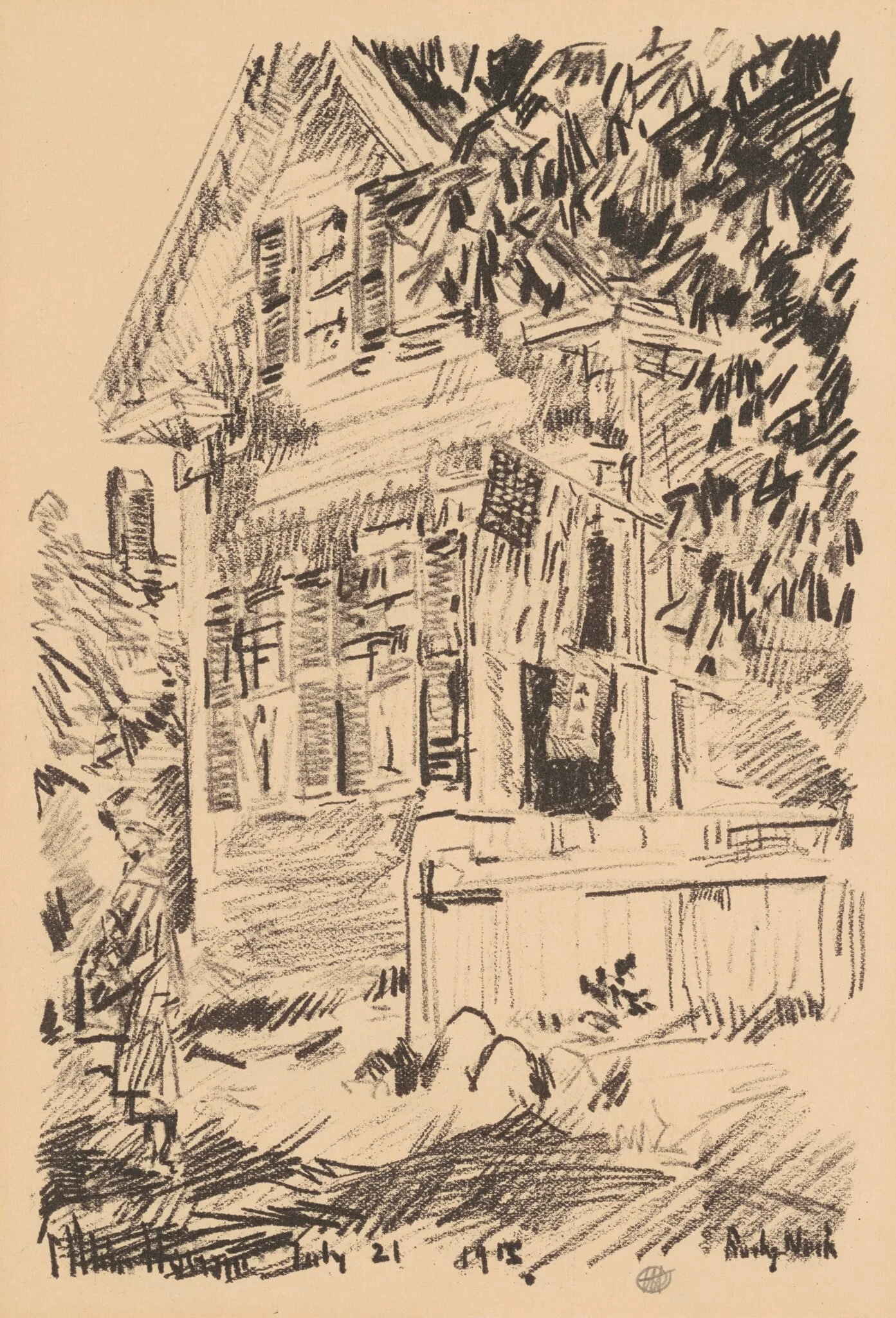 The Service Flag, by Childe Hassam, ink, 1918