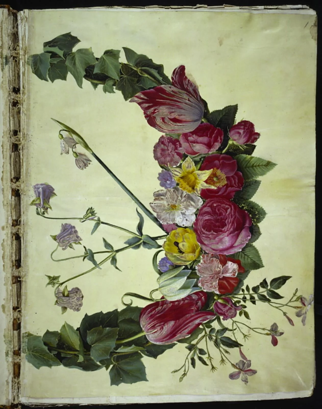 Blomsterkrans, by Unknown, unspecified, 1654