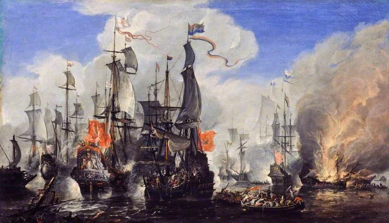 An Engagement between the English and the Dutch Fleets, by Hendrik van Minderhout, oil, 1665