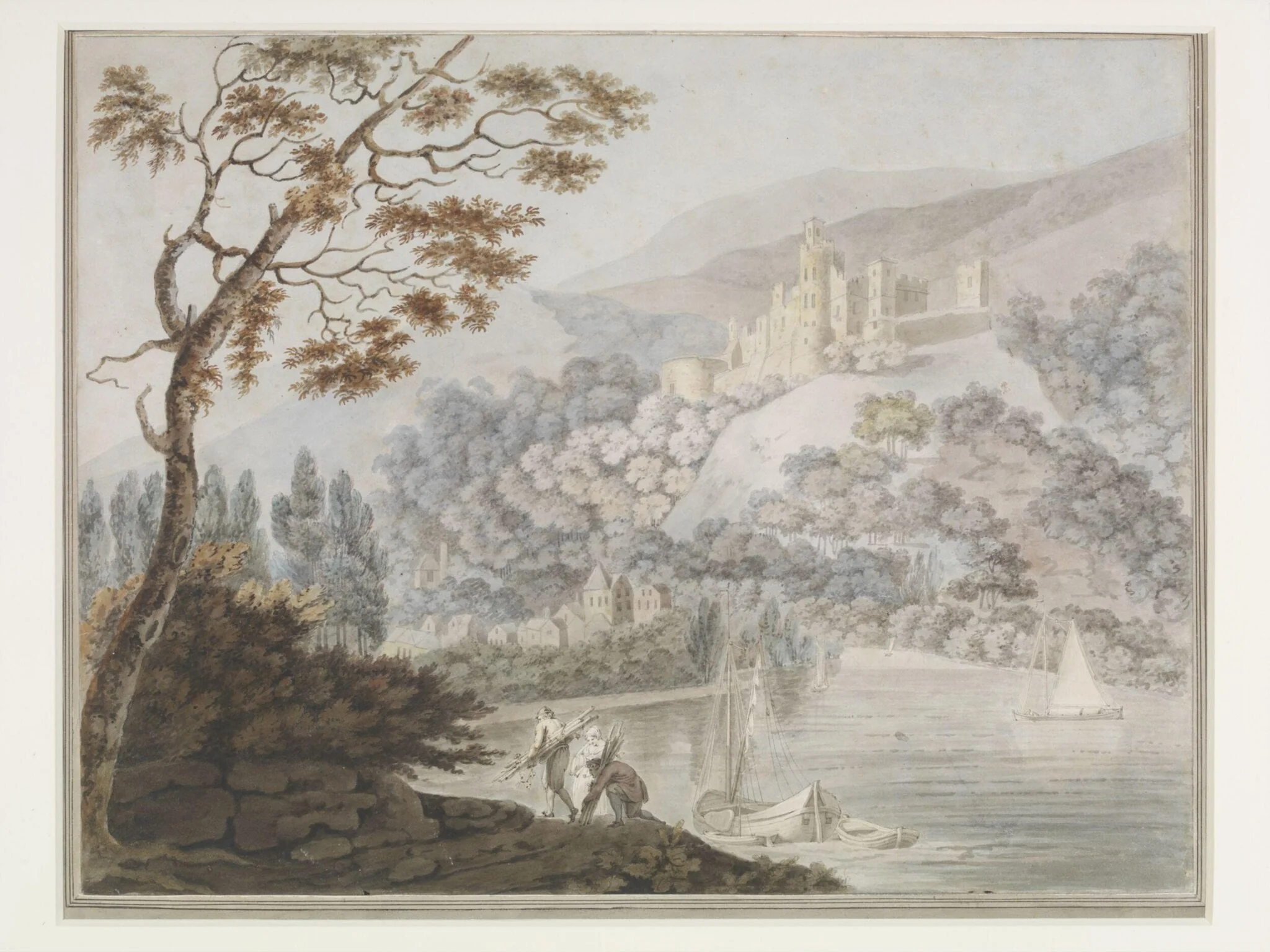 View of Capelle Castle on the Rhine, by John Gardnor, watercolor, 1788