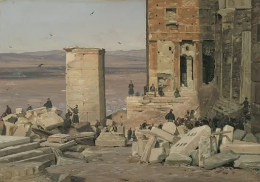 Greeks Working in the ruins of the Acropolis