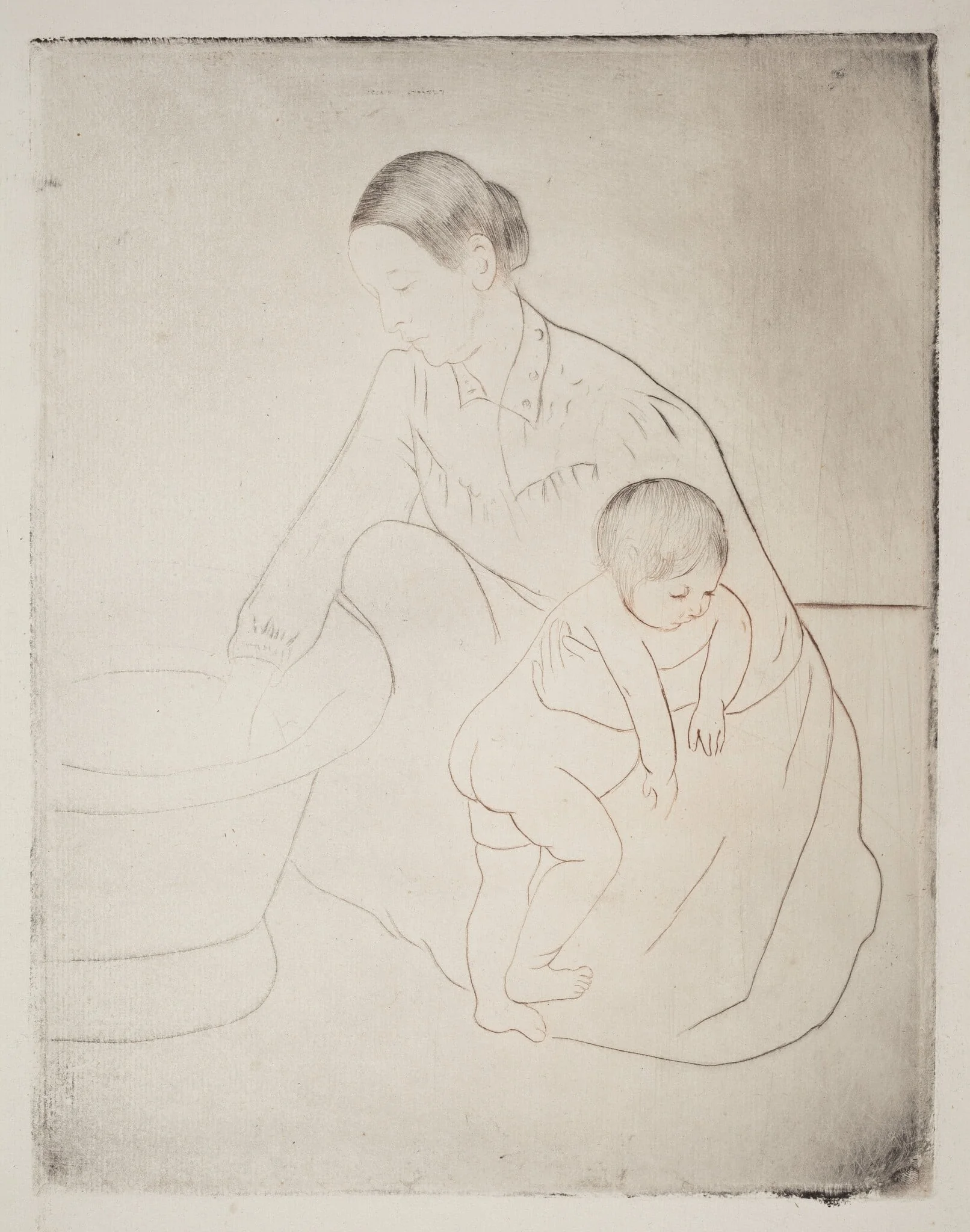 The Bath, by Mary Cassatt, ink, 1890
