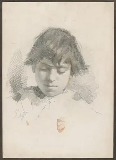 Head of a Youth and a Man with a Moustache