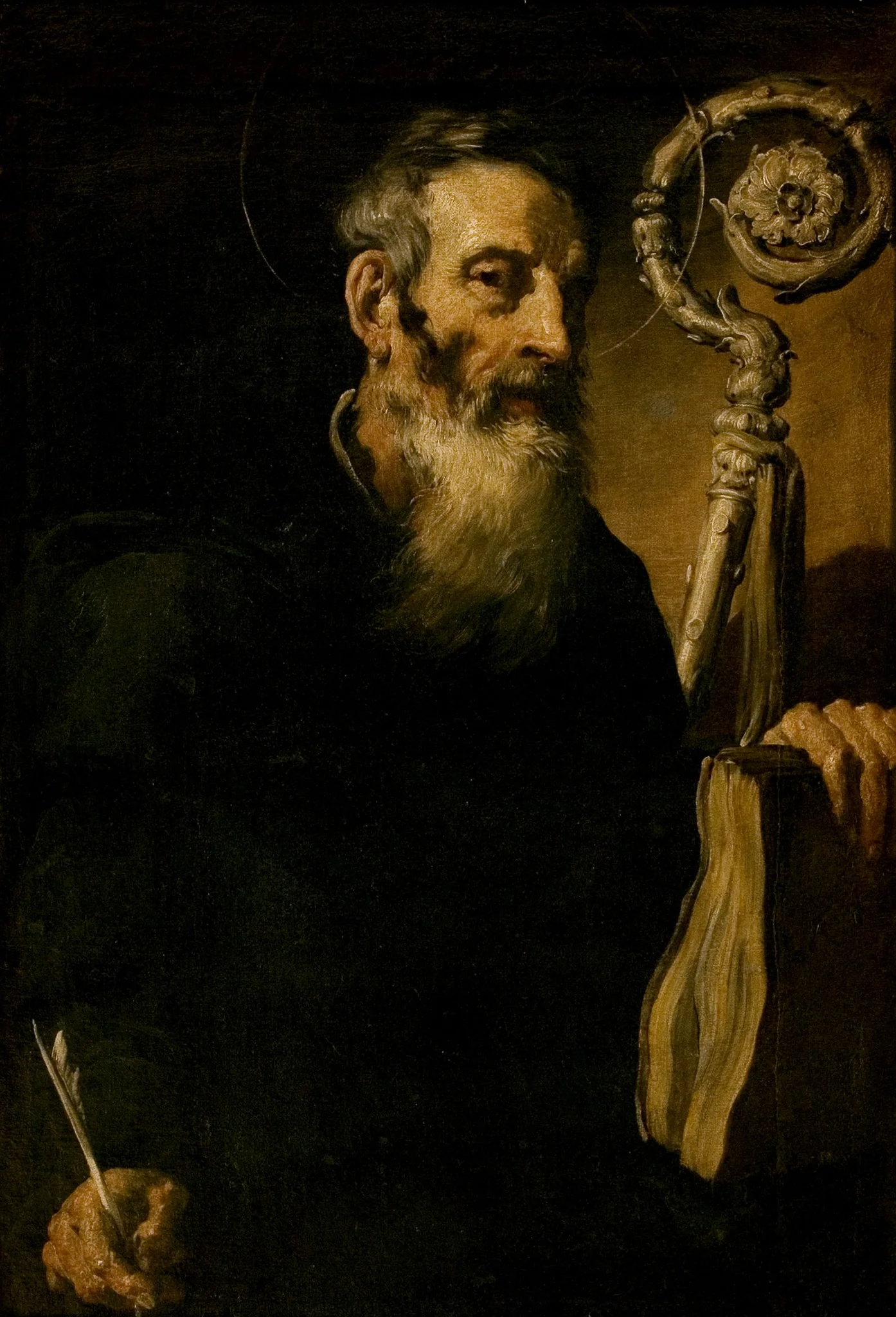 Unknown Saint Abbot (Saint Benedict?), by Domenico Fetti, oil, 1616