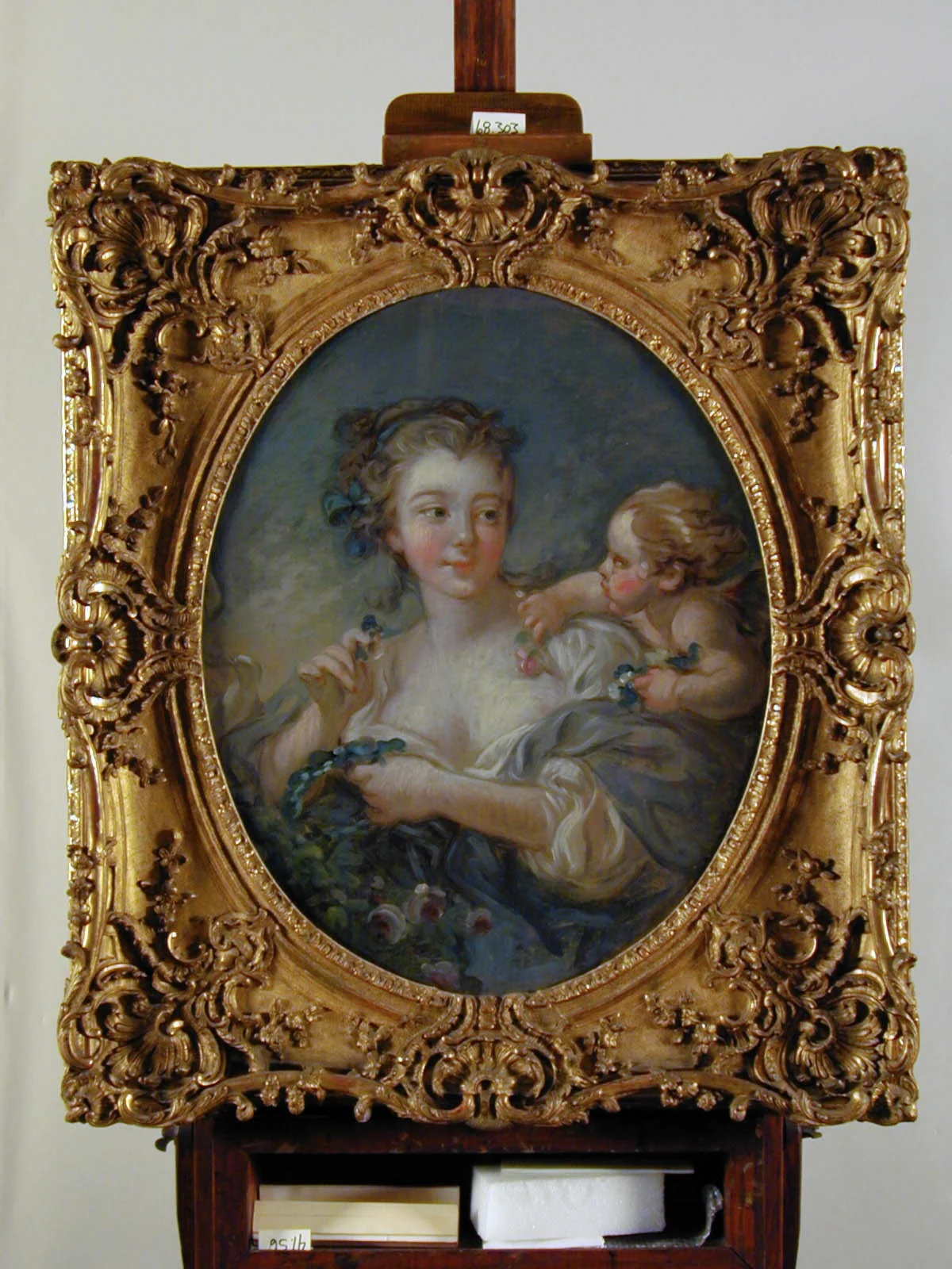 Young Girl and Eros, by François Boucher, oil, 1750