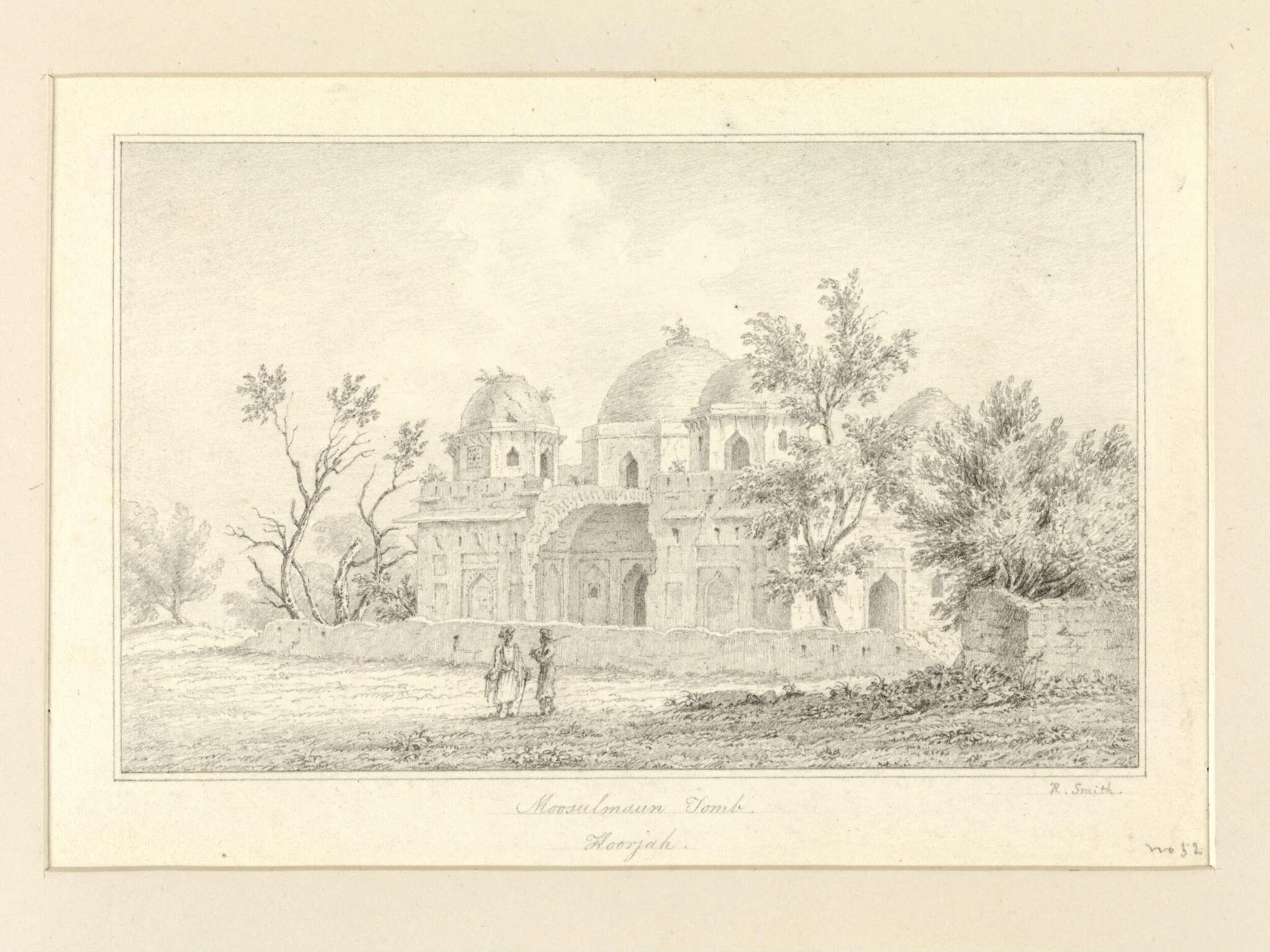 Moosulmaun Tomb, Hoorjah, by Robert Captain Smith, 1830