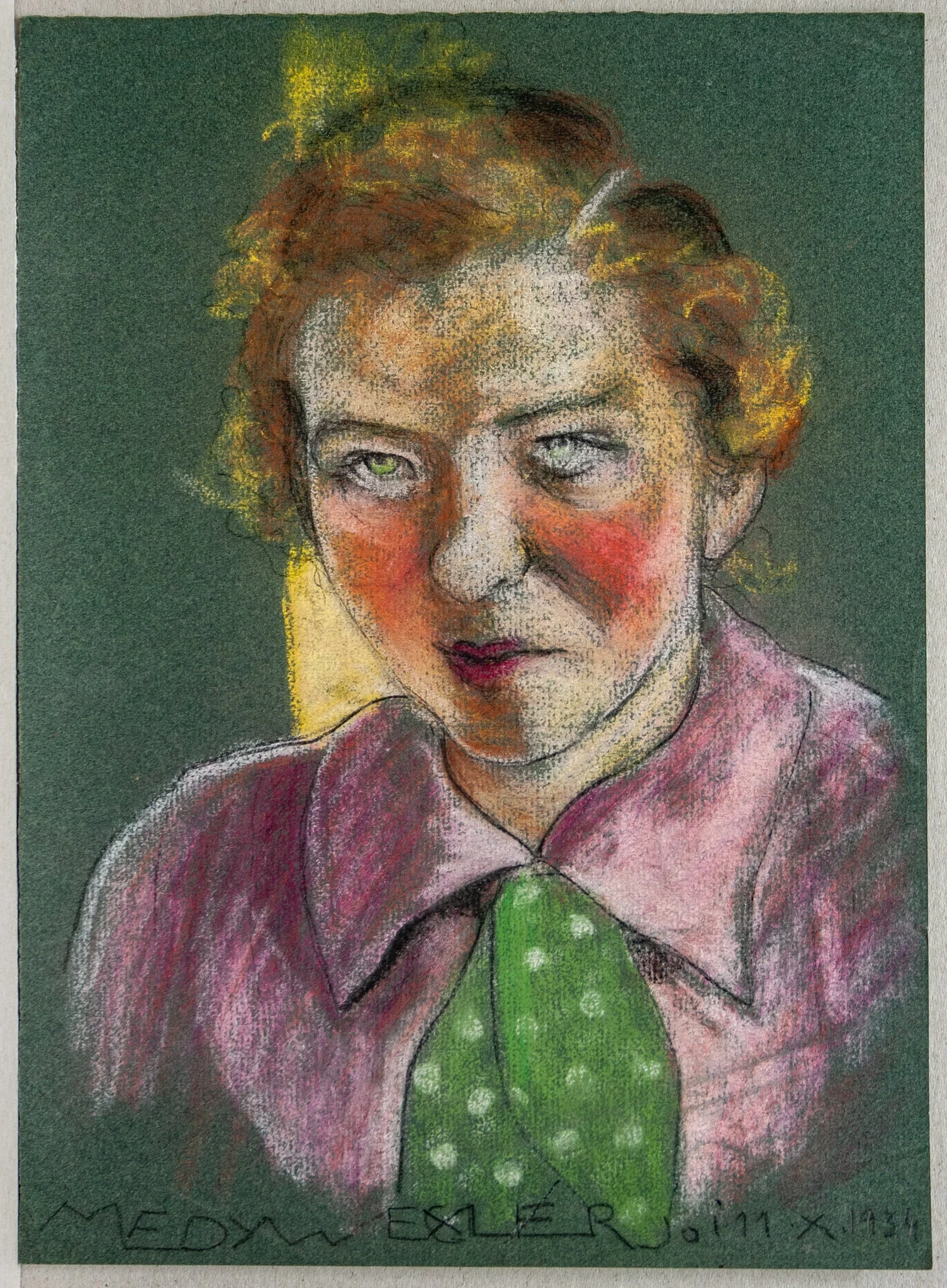Ap 3 - Autoportret cu cravată verde, by Medi Wechsler Dinu, 1958