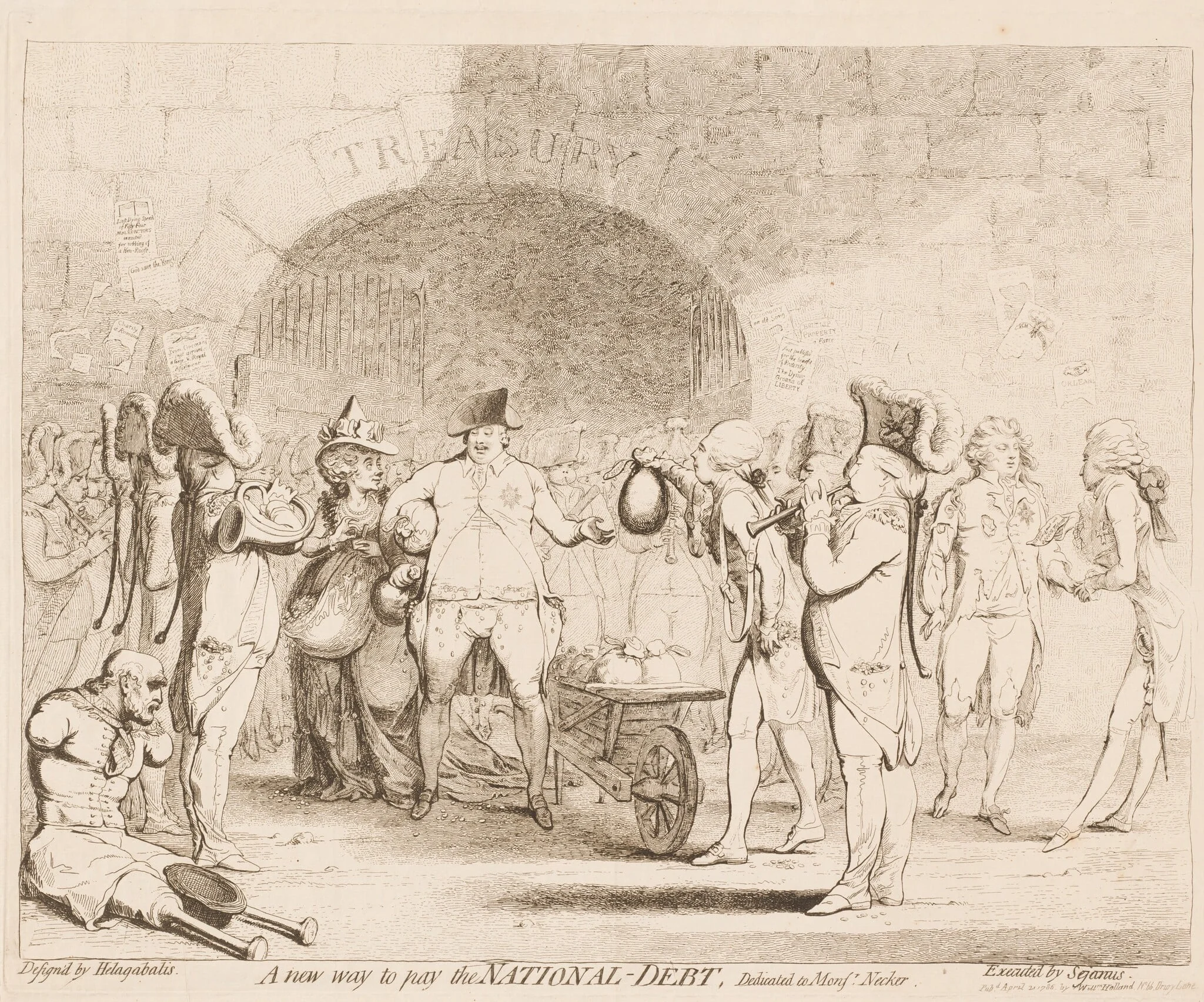A New Way to Pay the National-Debt, by James Gillray, ink, 1786