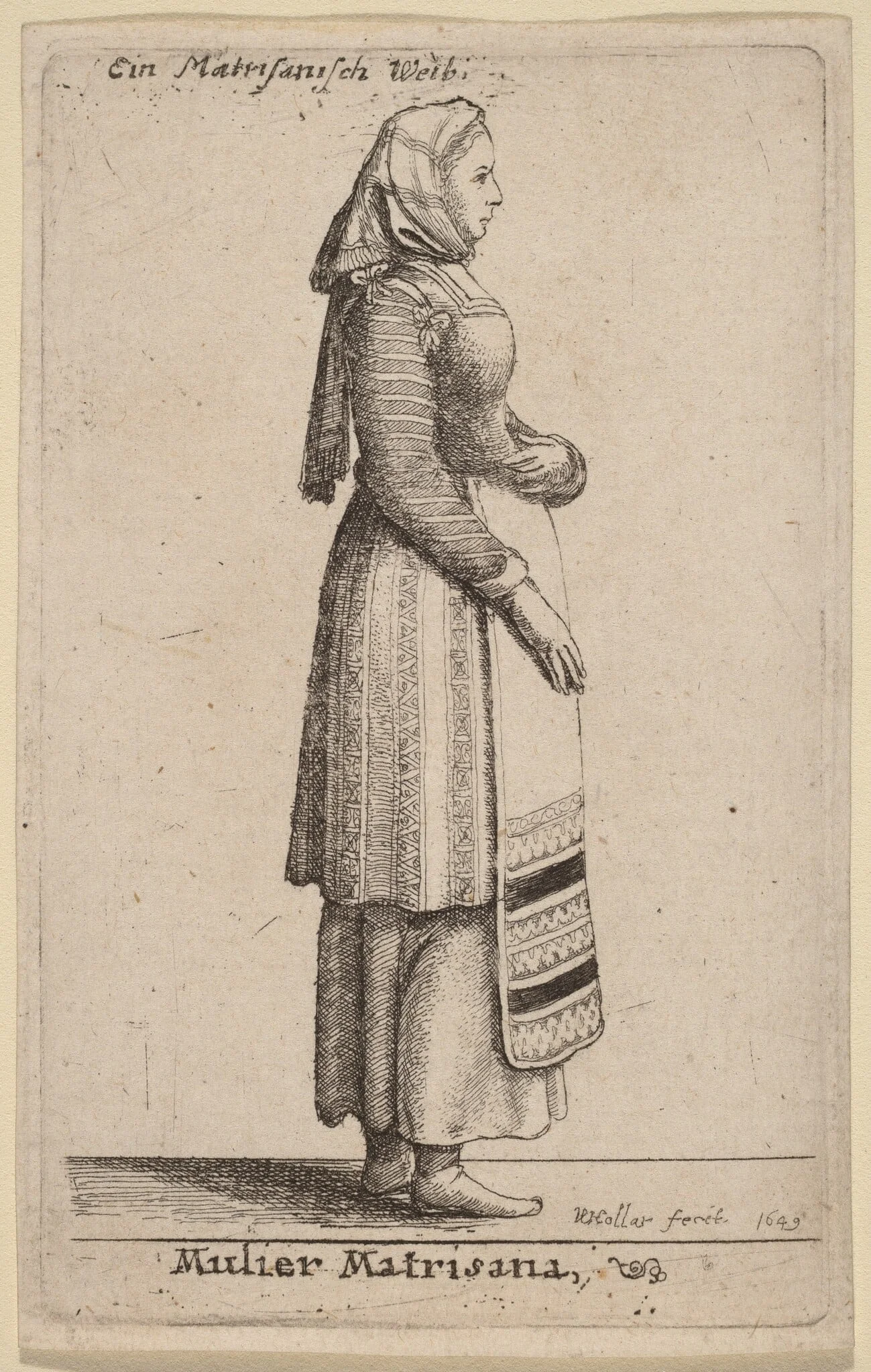 Mulier Matrisana, by Wenceslaus Hollar, ink, 1649