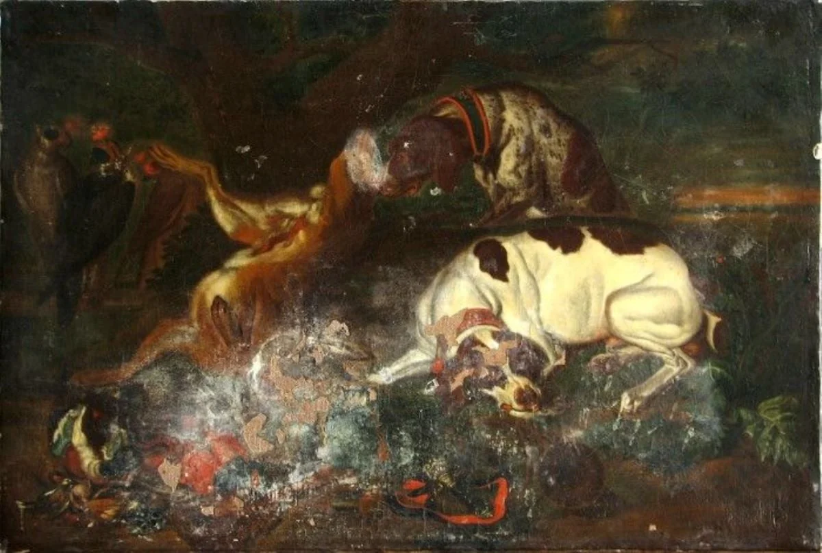 Vânat păzit de câini ; pandant: Vânat păzit de doi câini