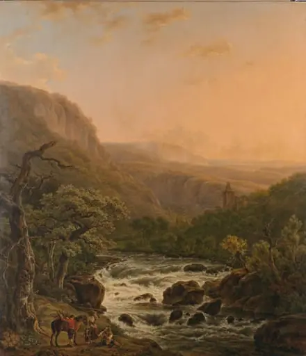 River in the Ardennes at Sunset