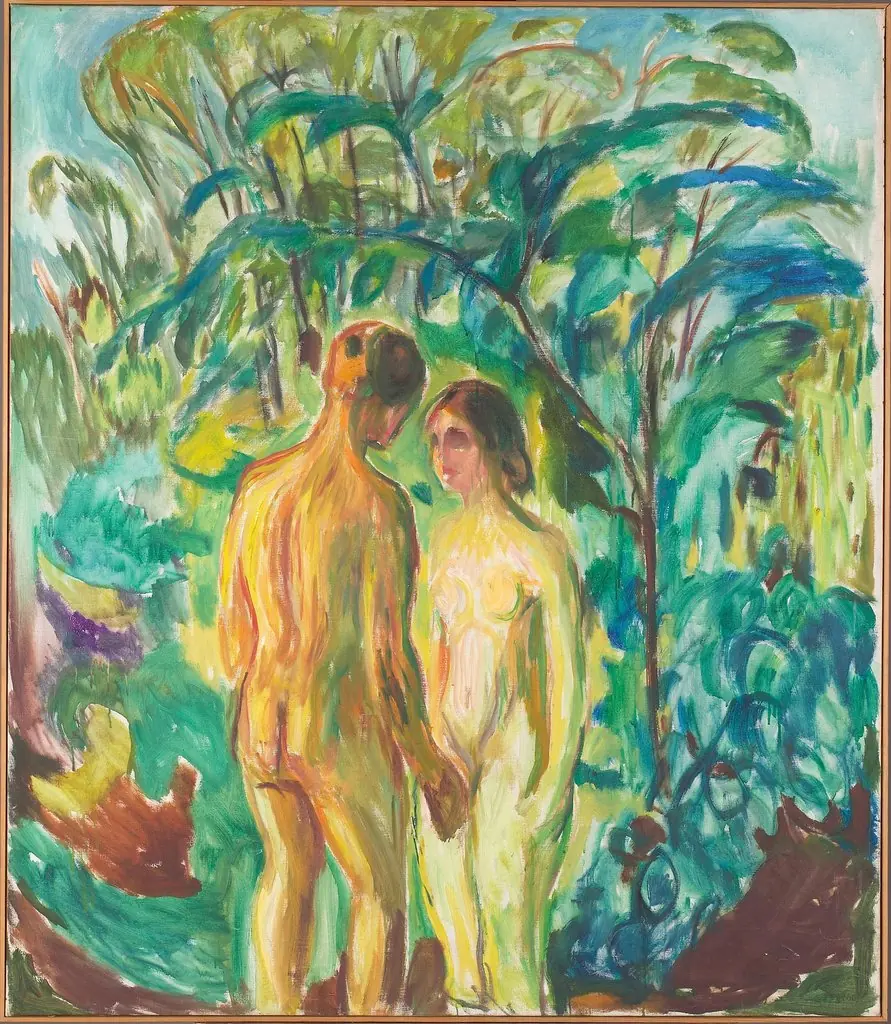 Naked Man and Woman in the Woods